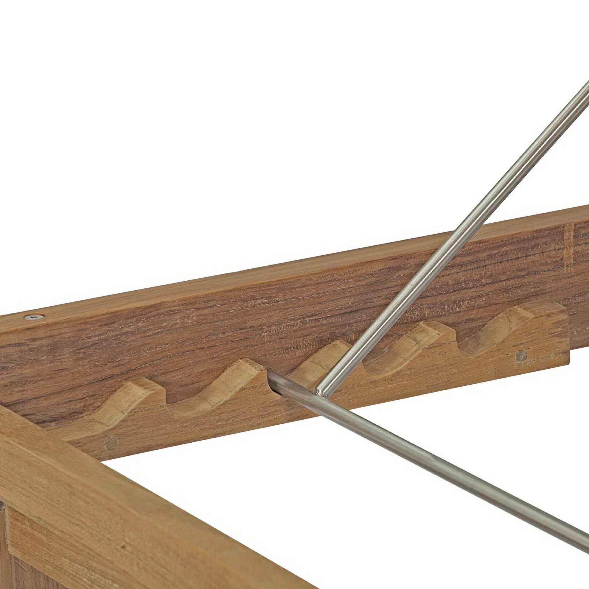 Upland Outdoor Patio Teak Chaise, Natural White