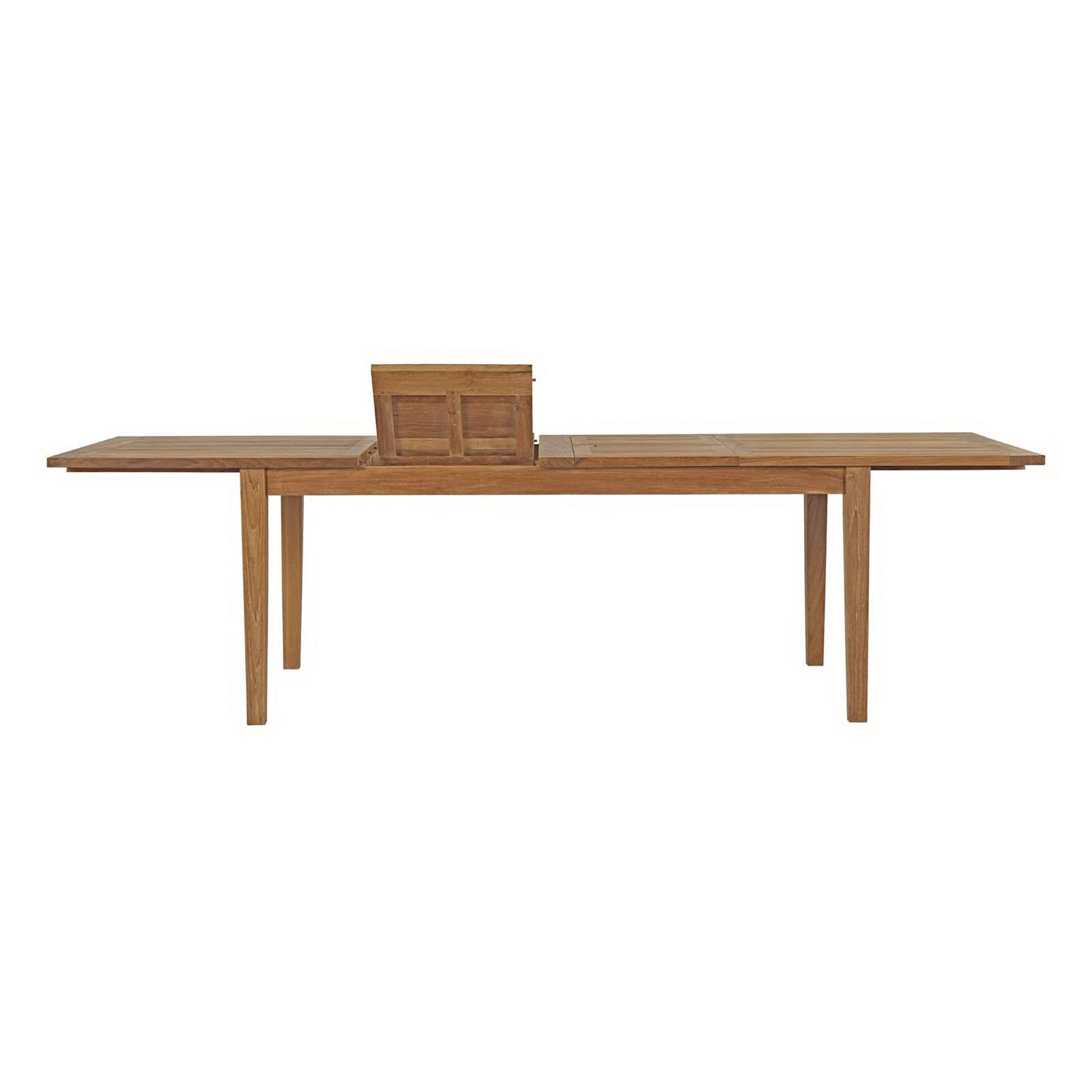 Marina Extendable Outdoor Patio Teak Dining Table, Natural