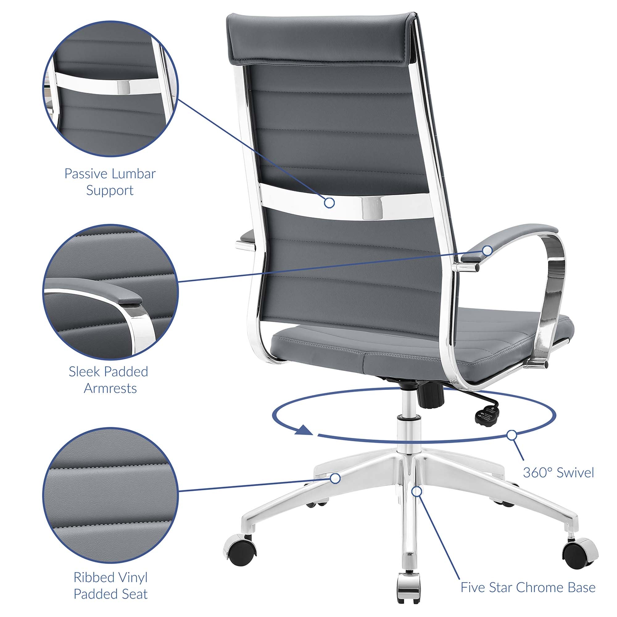 Jive Highback Office Chair, Gray