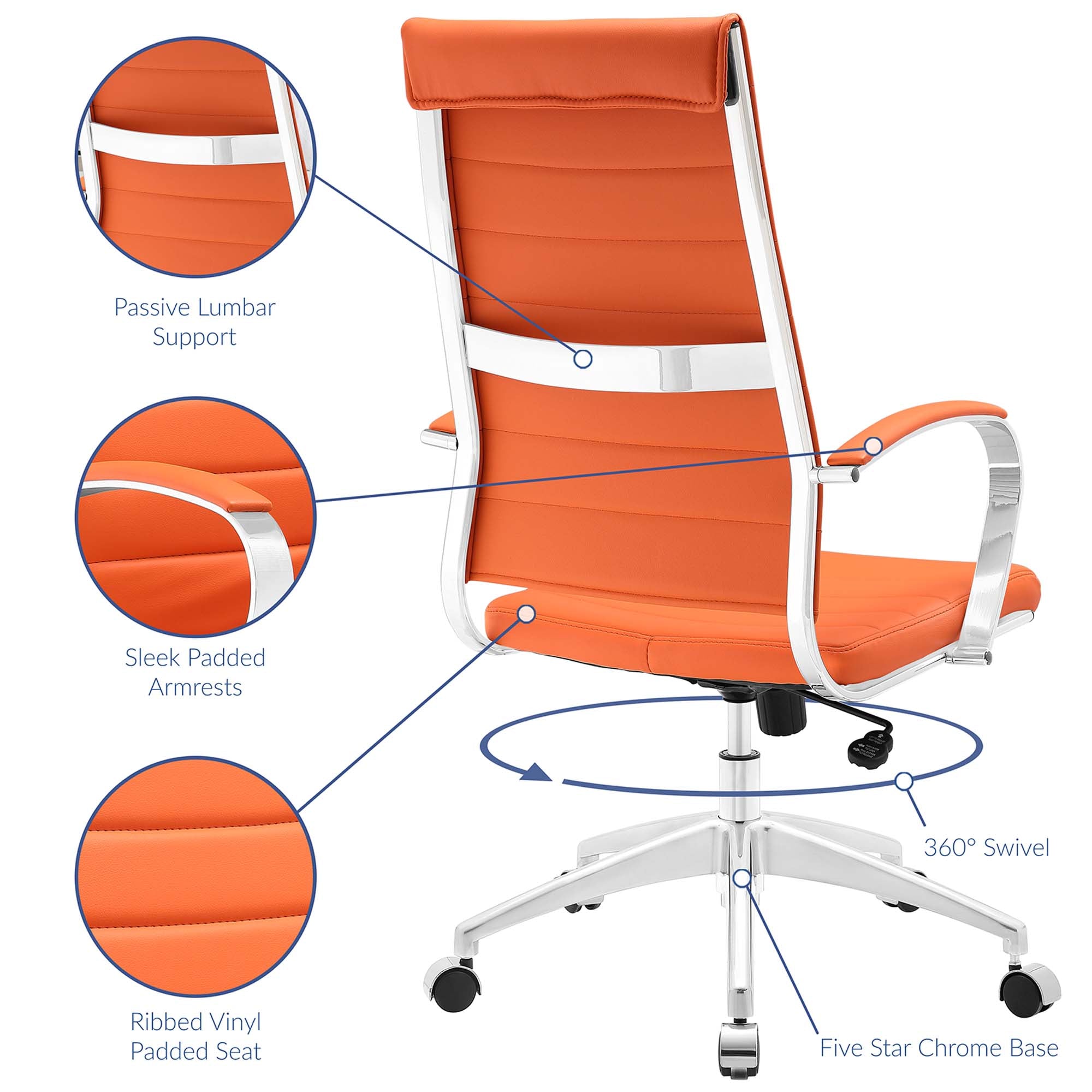 Jive Highback Office Chair, Orange