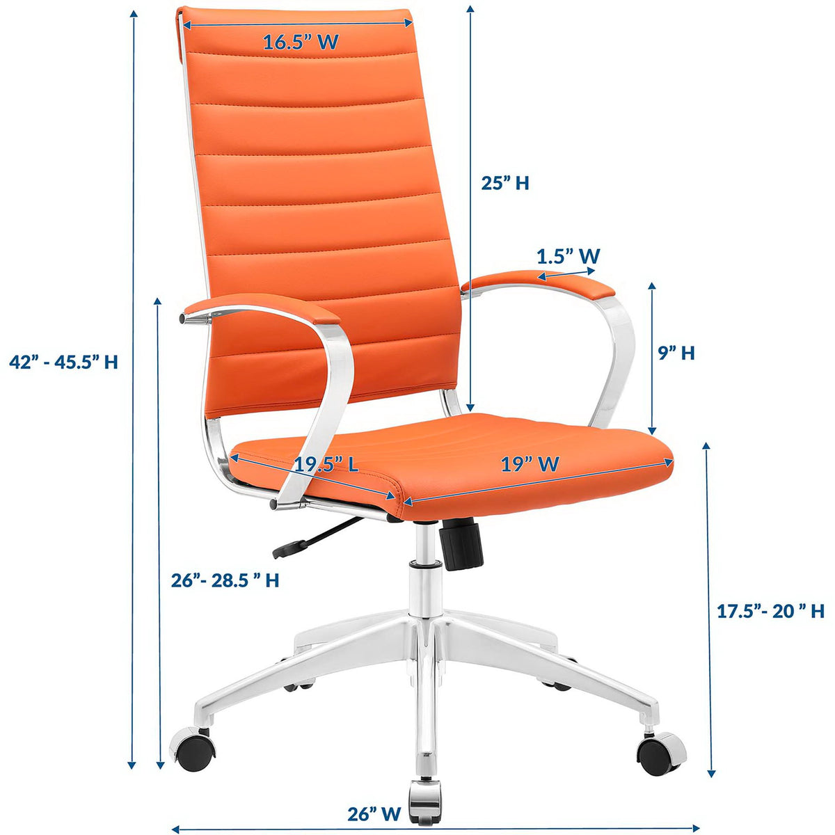 Jive Highback Office Chair, Orange