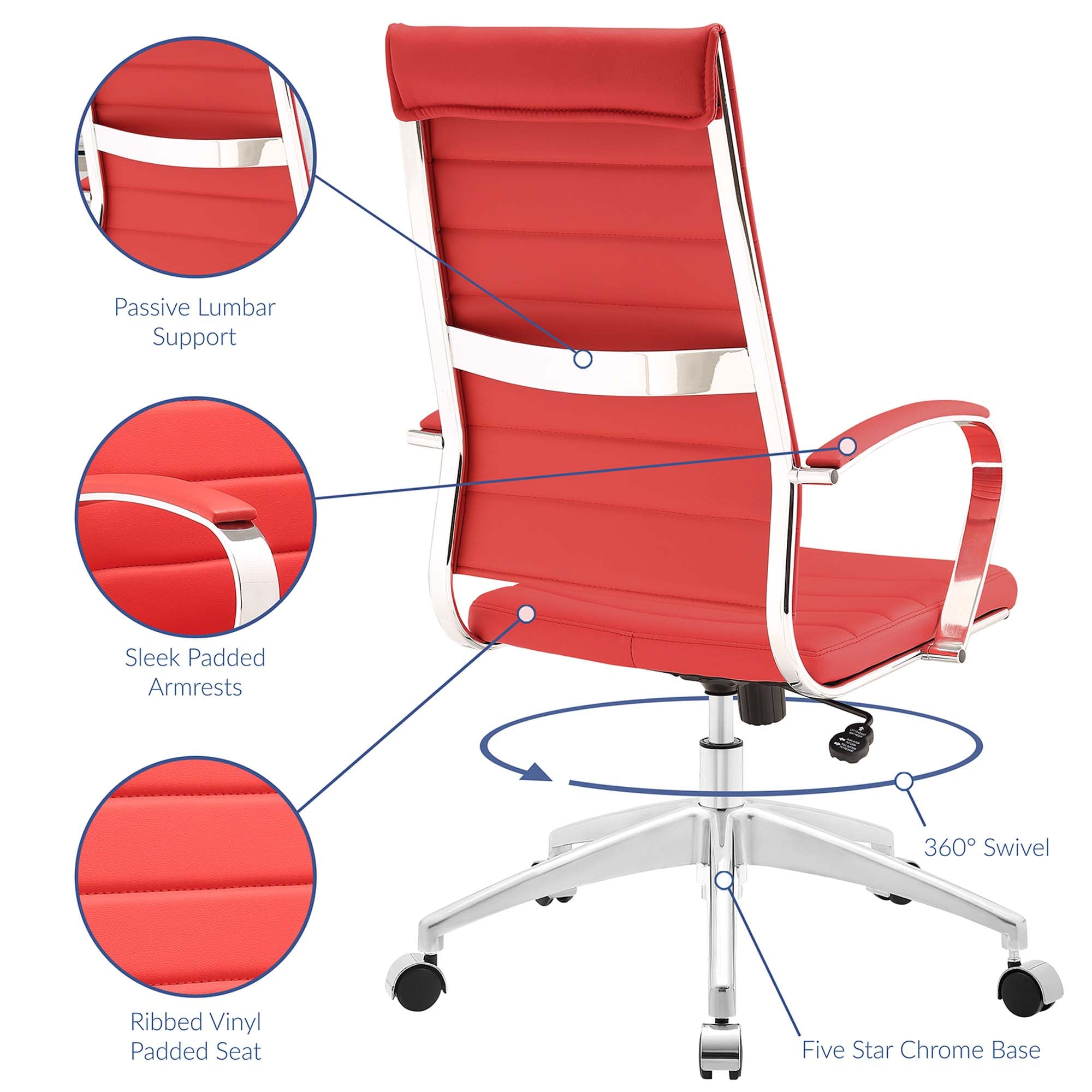 Jive Highback Office Chair, Red