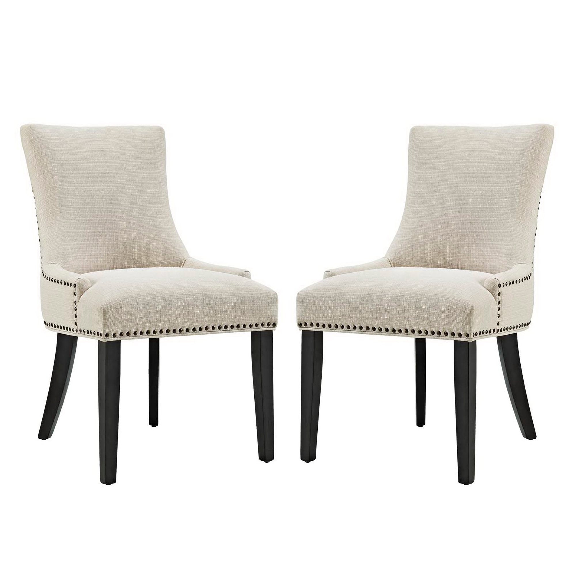 Marquis Fabric Dining Side Chair Set of 2, Beige