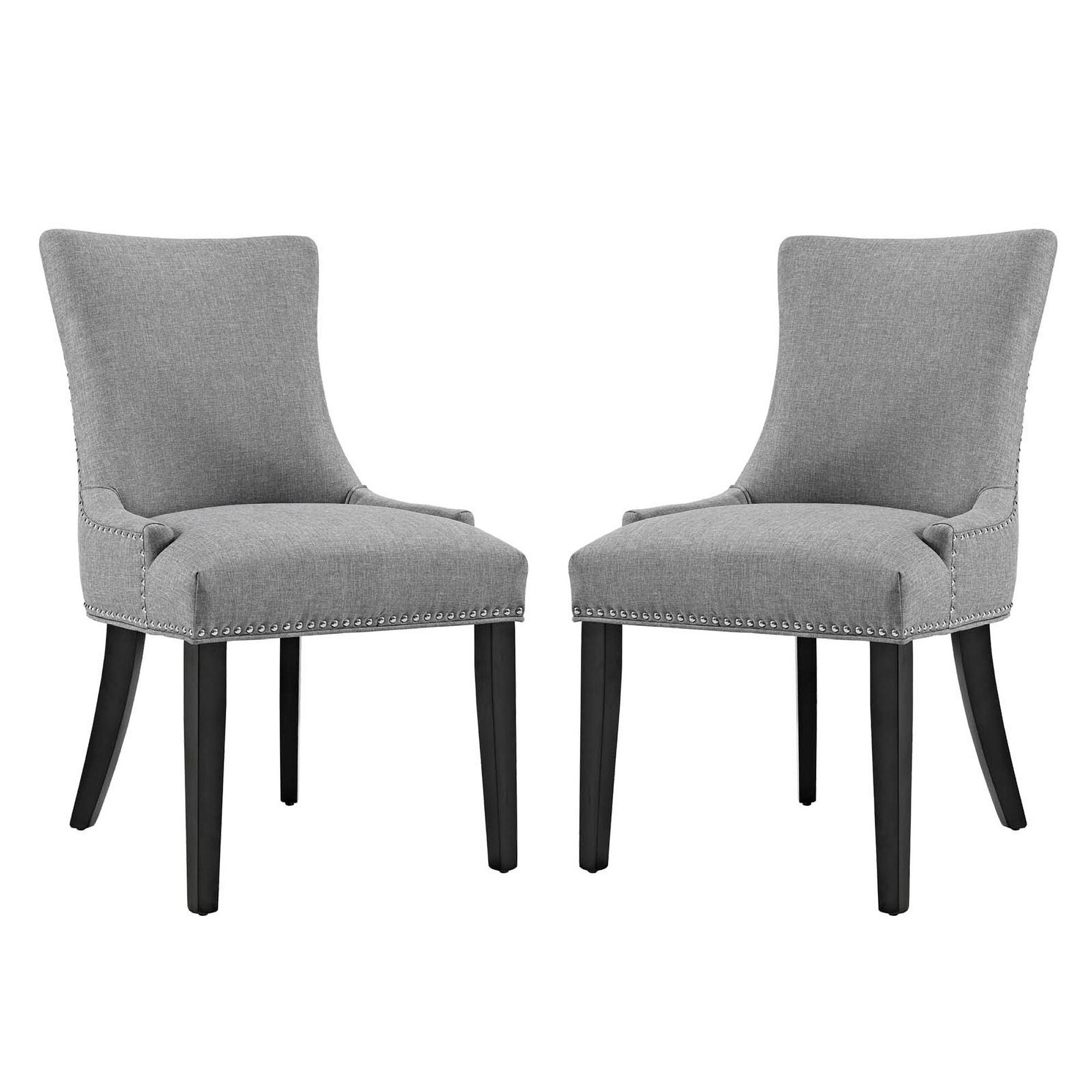 Marquis Fabric Dining Side Chair Set of 2, Light Gray