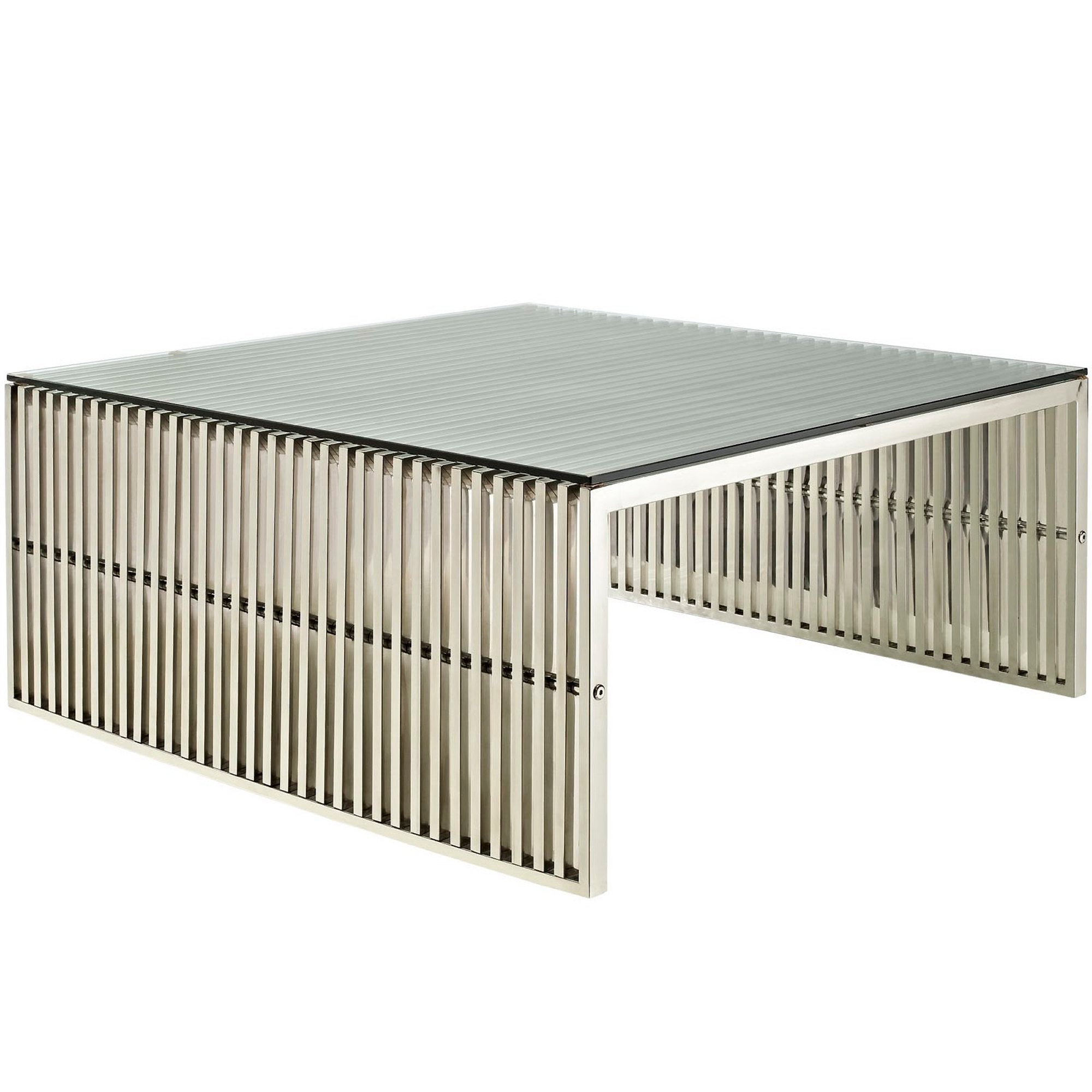 Gridiron Coffee Table, Silver