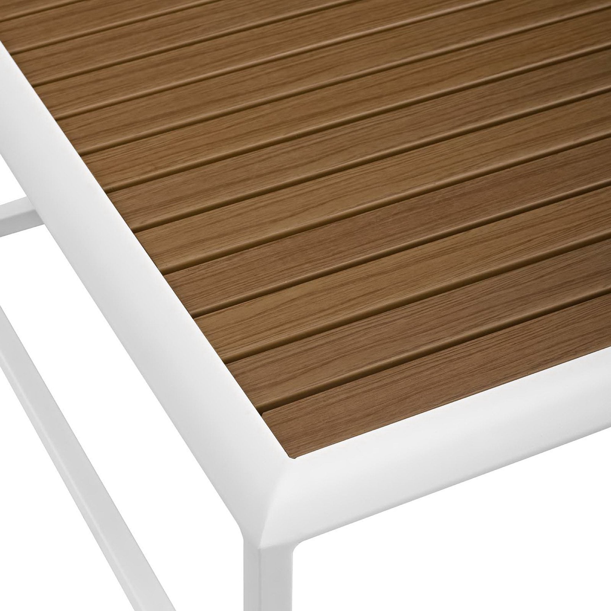 Stance Outdoor Patio Aluminum Coffee Table, White Natural