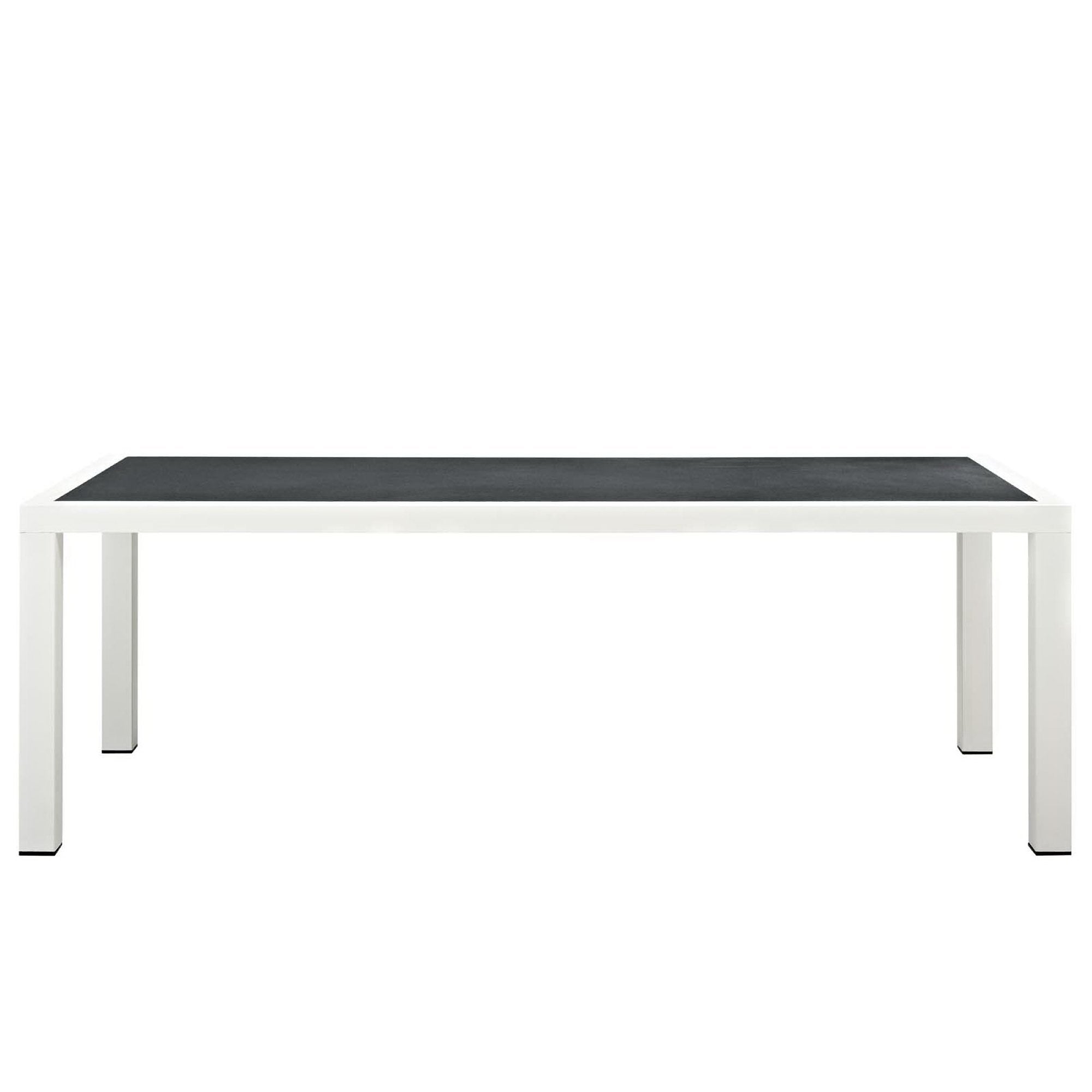 Stance 90.5" Outdoor Patio Aluminum Dining Table, White Gray