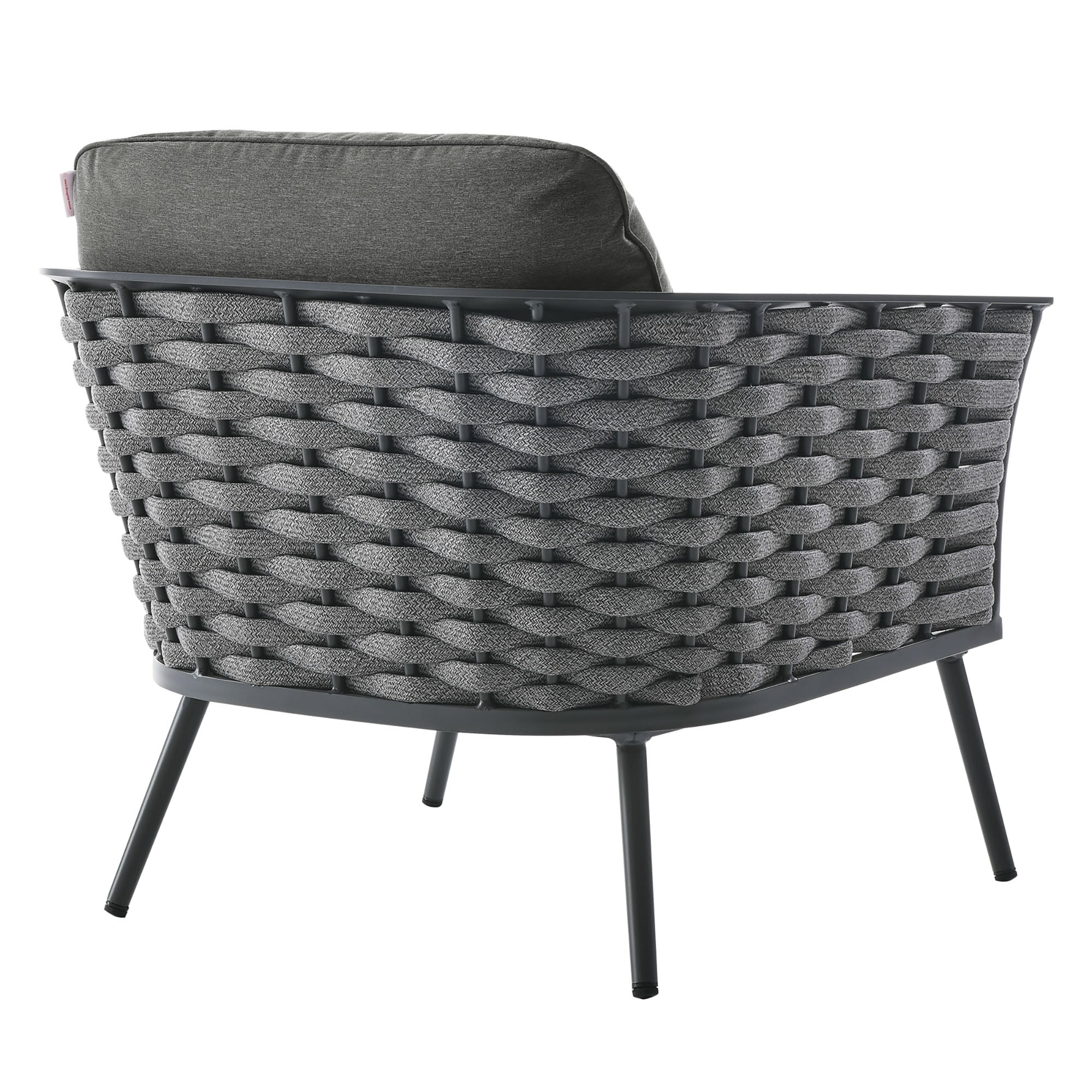 Stance Outdoor Patio Aluminum Armchair, Gray Charcoal