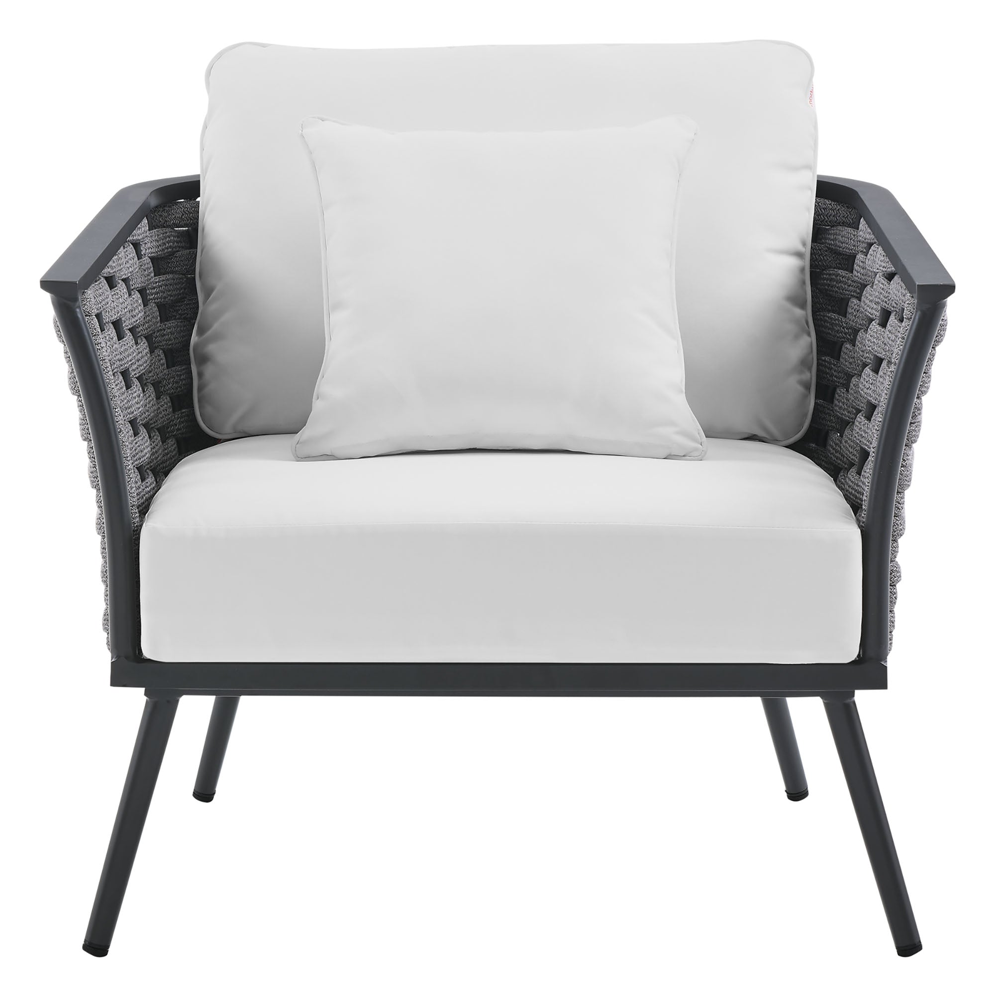 Stance Outdoor Patio Aluminum Armchair, Gray White