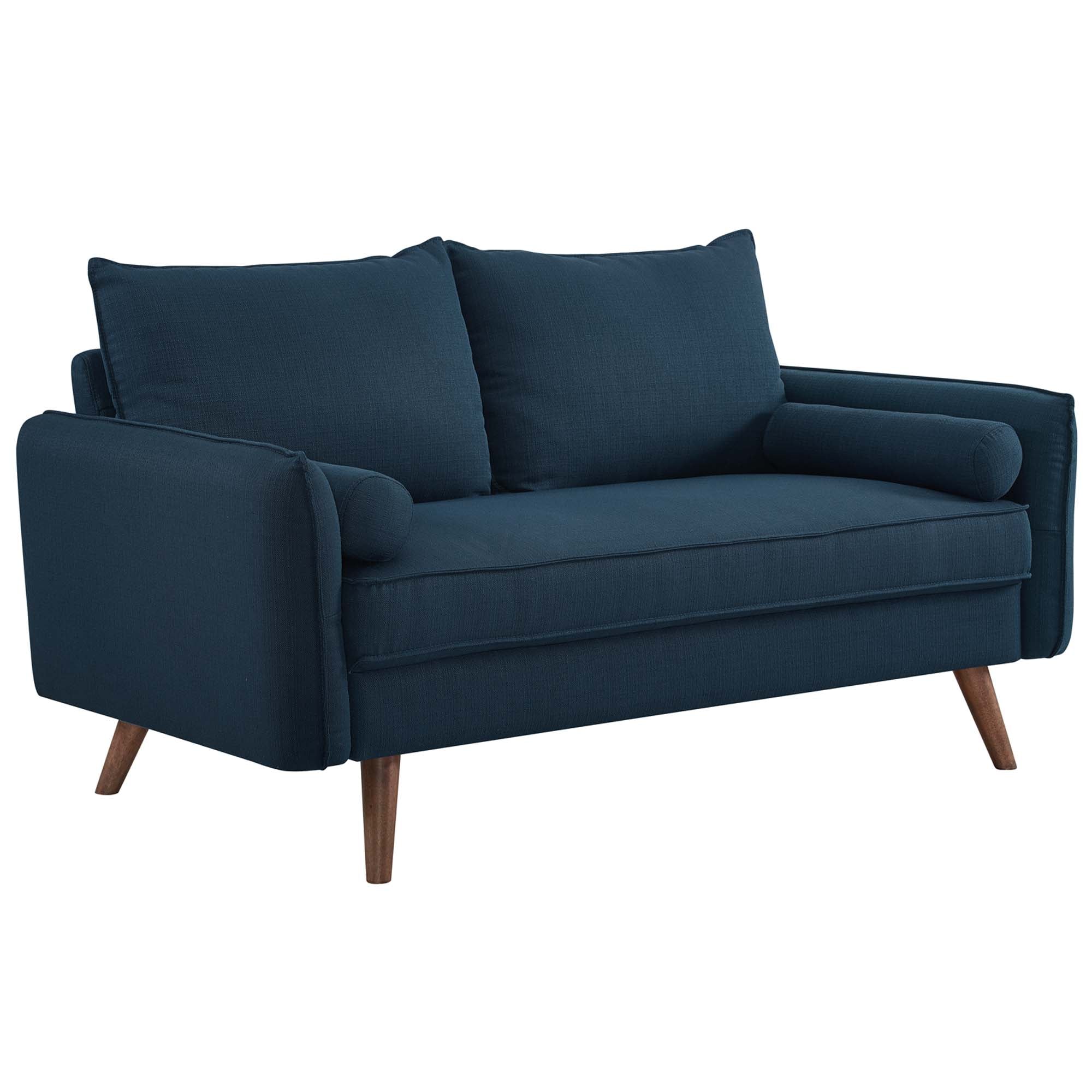 Revive Upholstered Fabric Loveseat, Azure