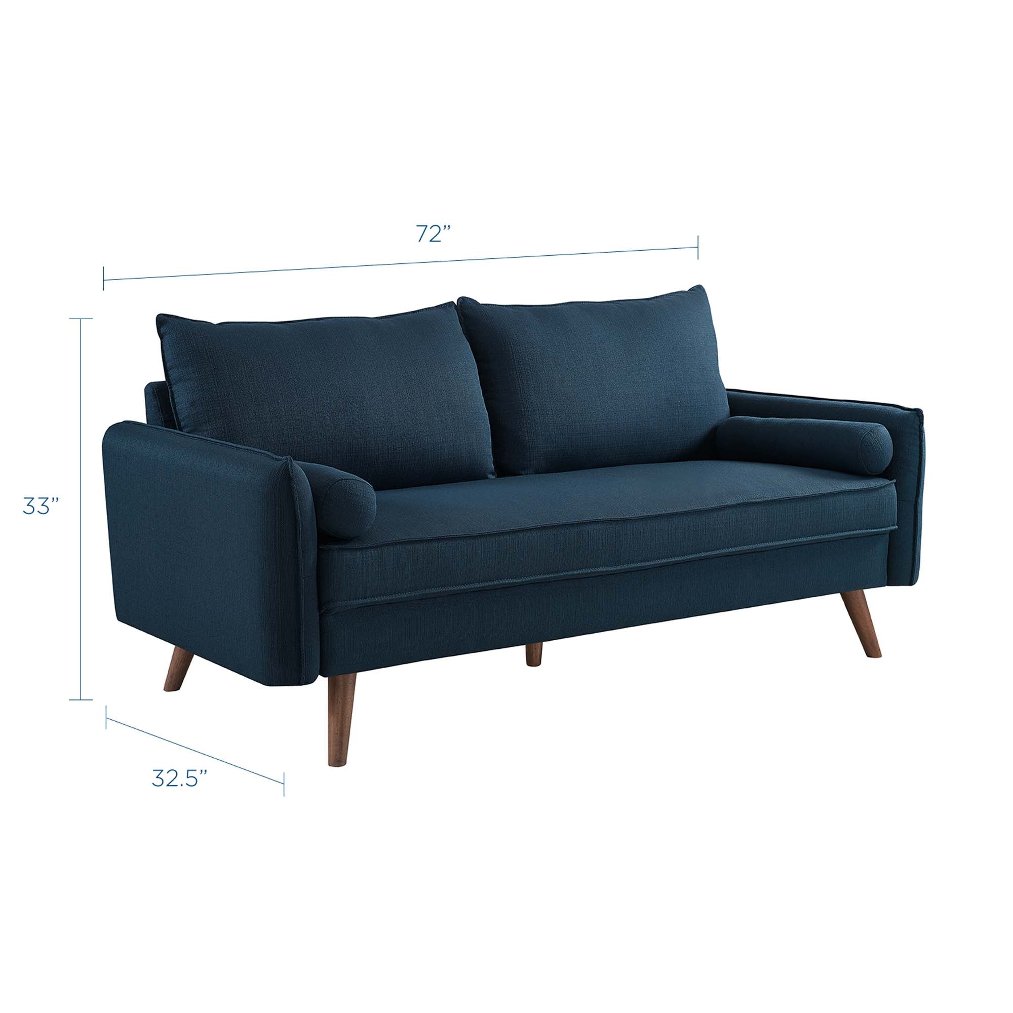 Revive Upholstered Fabric Sofa, Azure