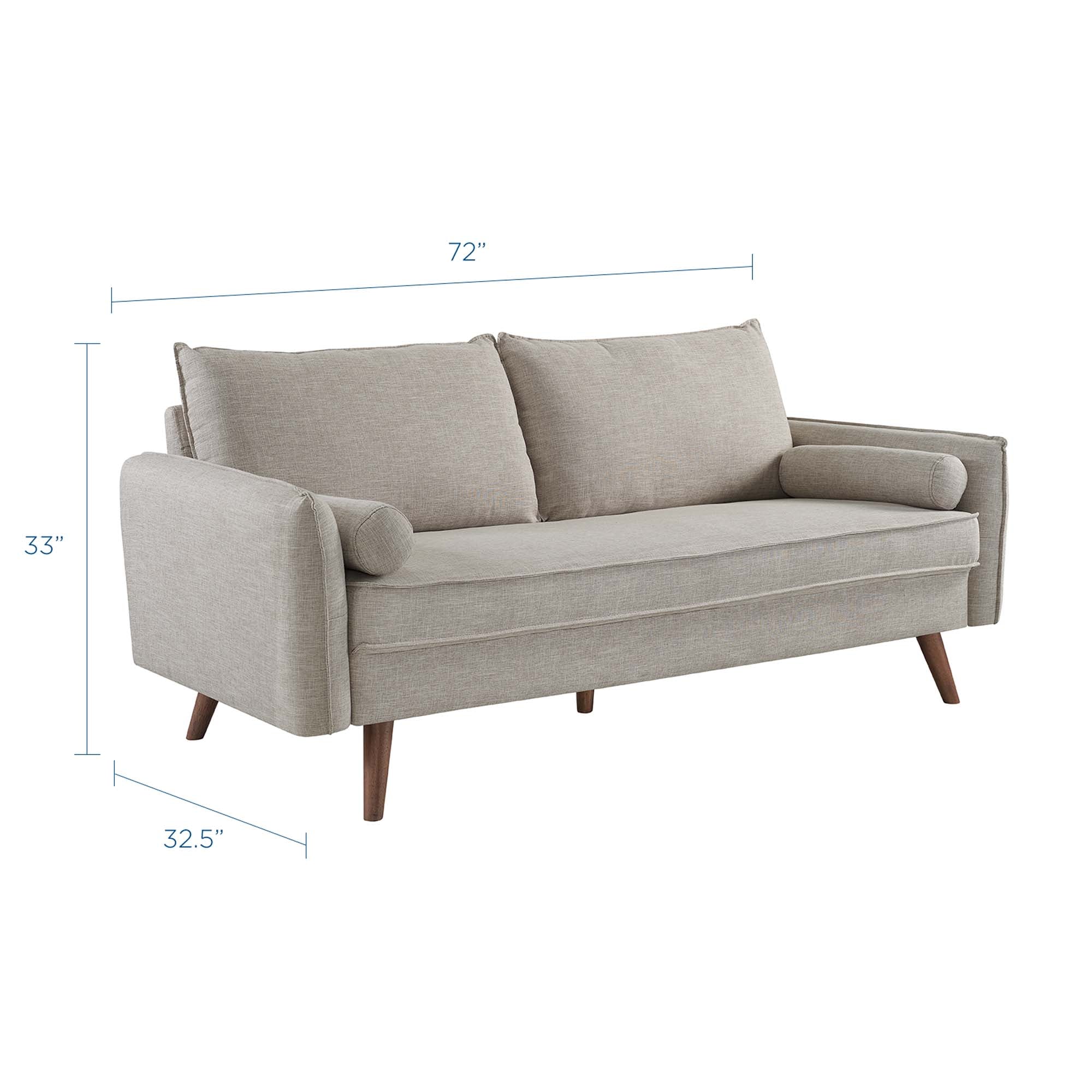 Revive Upholstered Fabric Sofa, Beige