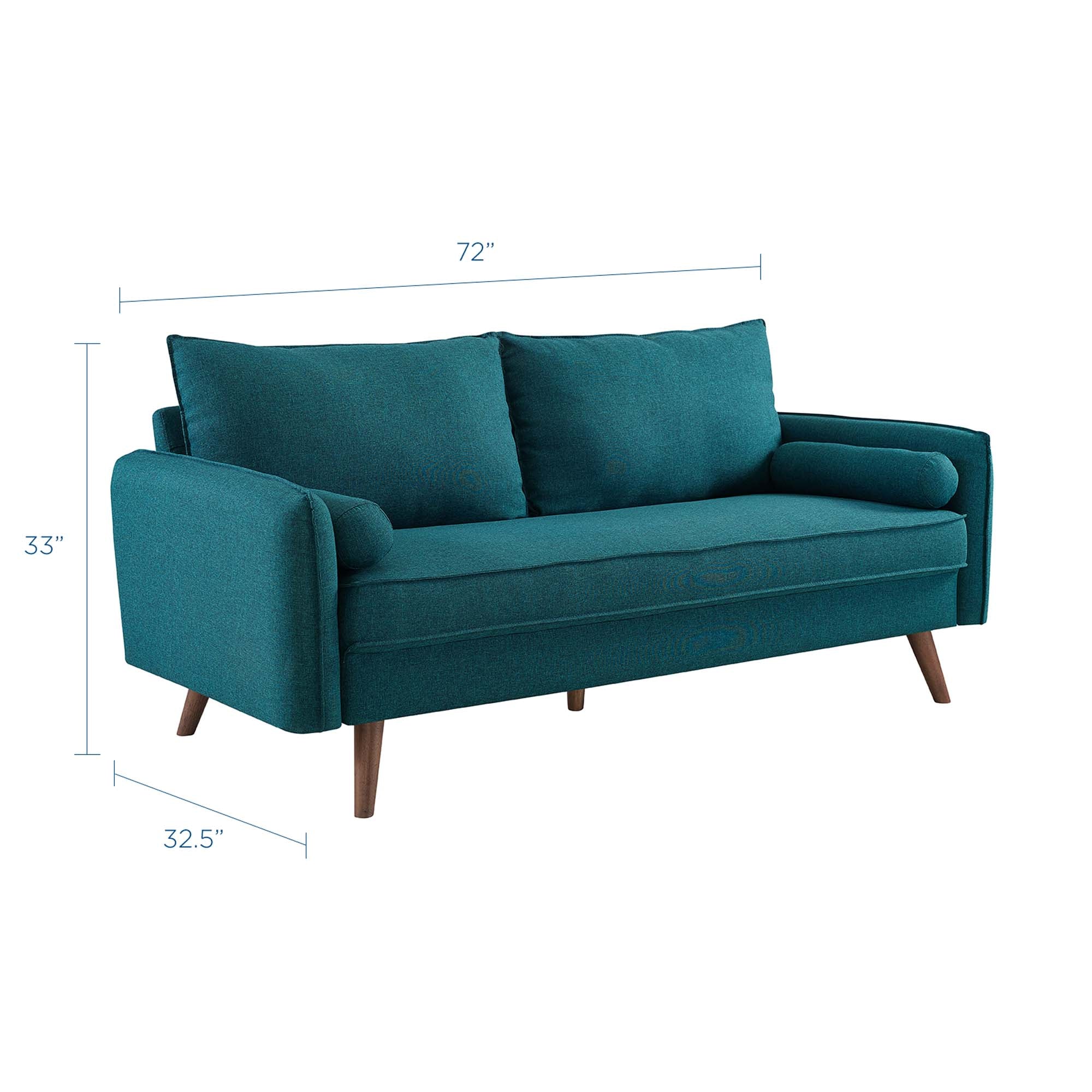 Revive Upholstered Fabric Sofa, Teal