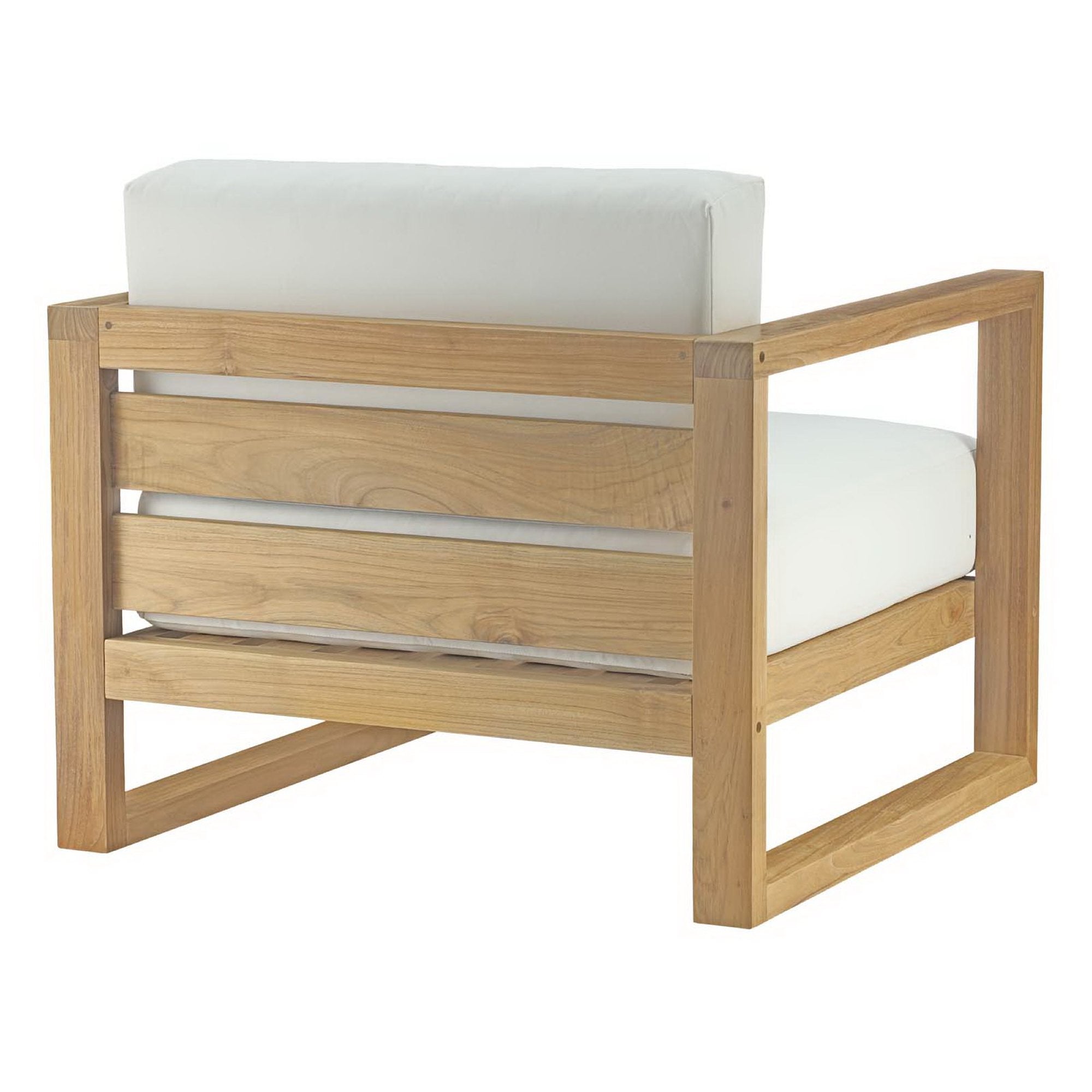 Upland 5 Piece Outdoor Patio Teak Set, Natural White