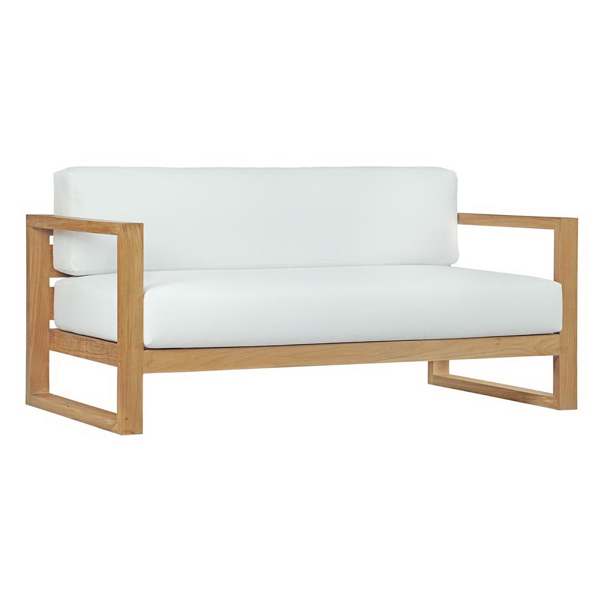 Upland 8 Piece Outdoor Patio Teak Set, Natural White
