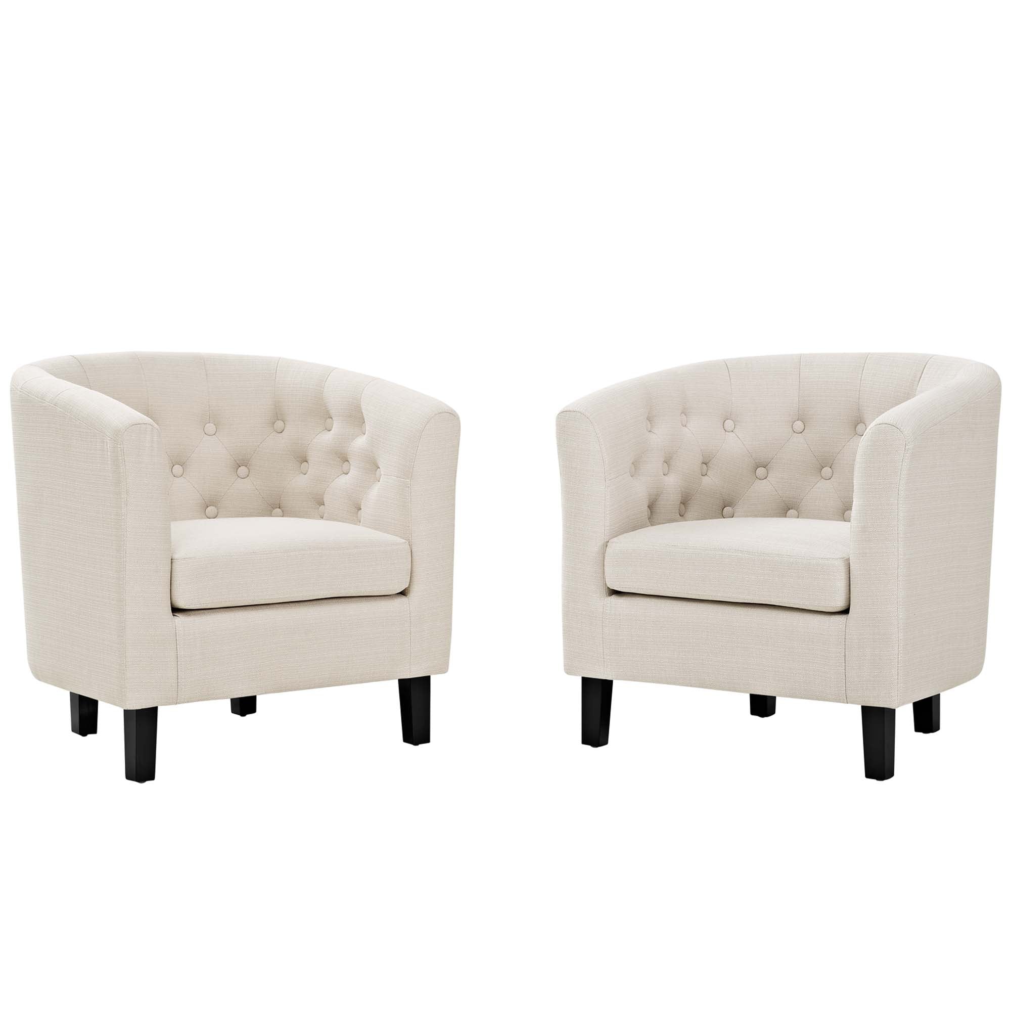 Prospect 2 Piece Upholstered Fabric Armchair Set, Beige