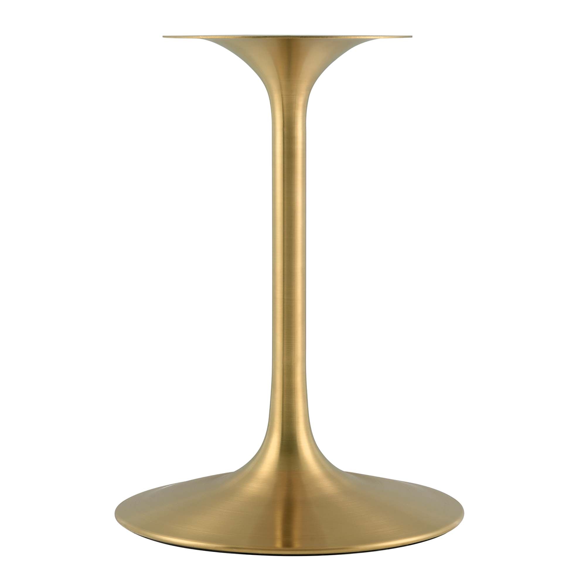 Lippa 28" Round Wood Dining Table, Gold White