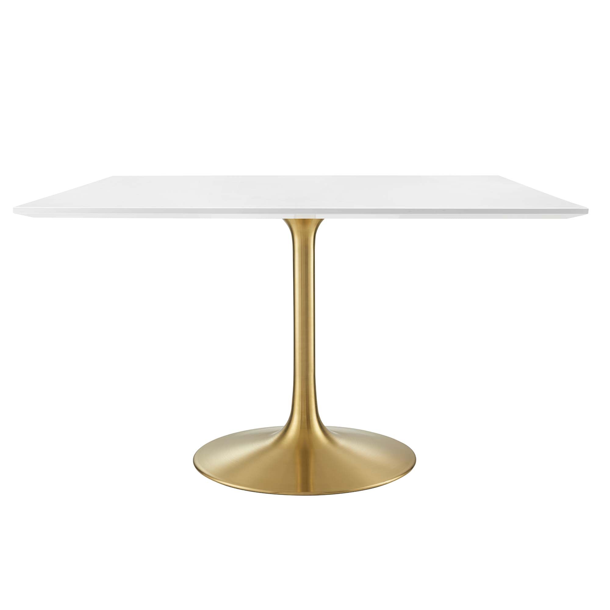 Lippa 48" Square Wood Dining Table, Gold White