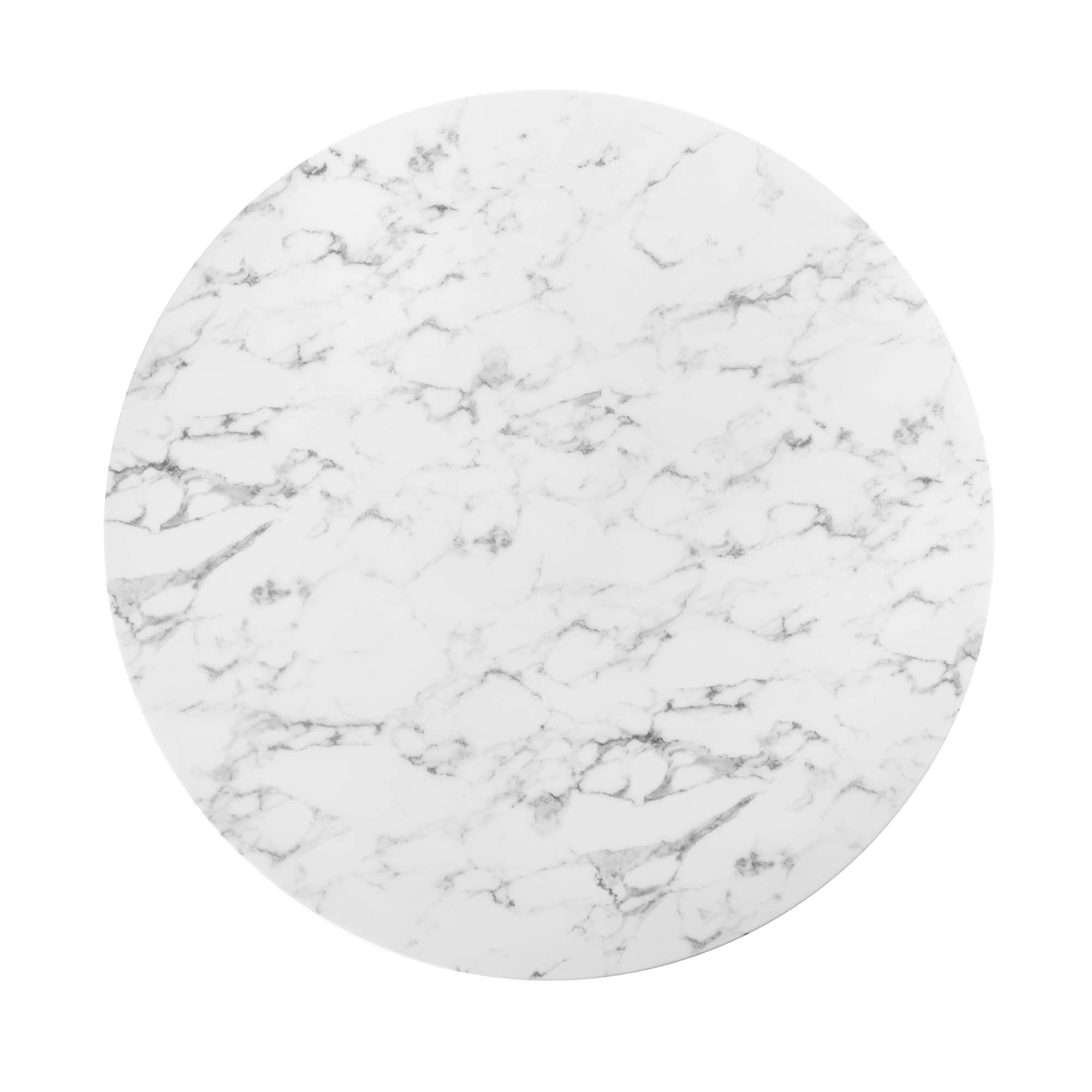 Lippa 54" Round Faux Marble Dining Table, Gold White
