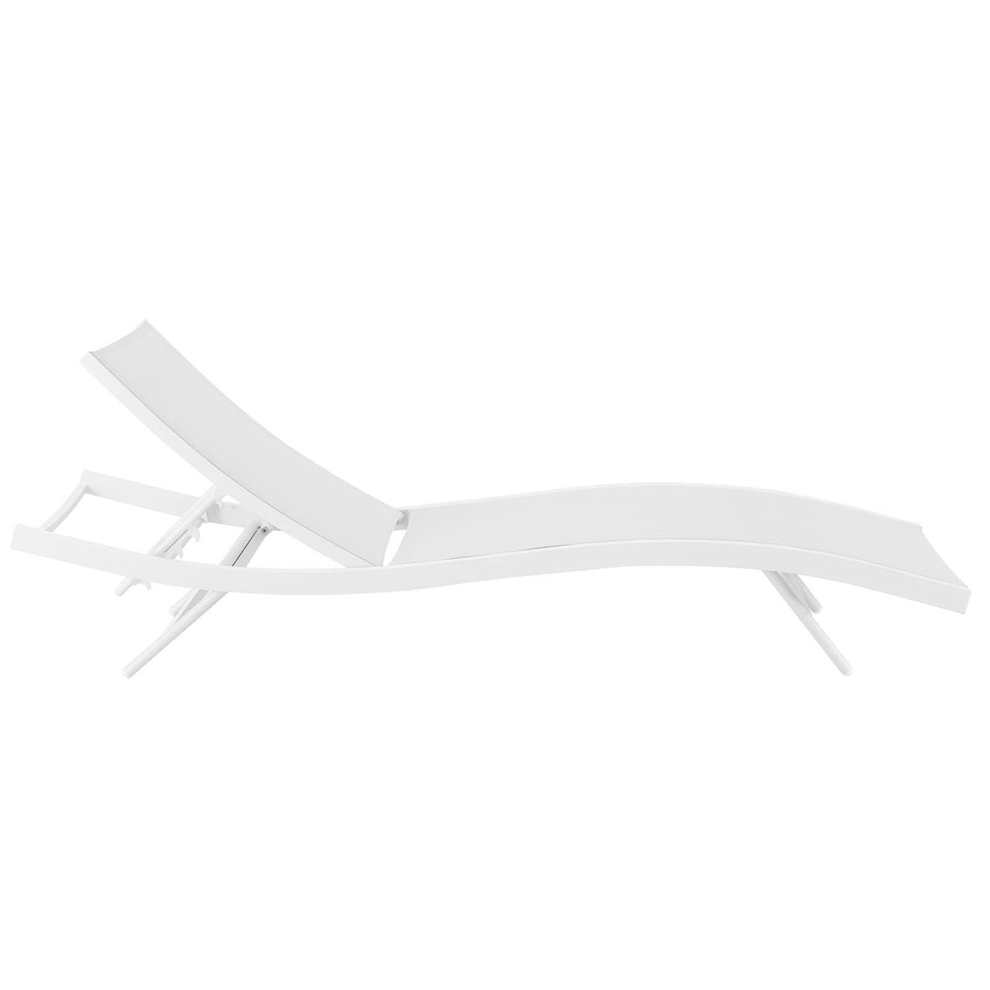 Glimpse Outdoor Patio Mesh Chaise Lounge Chair, White White