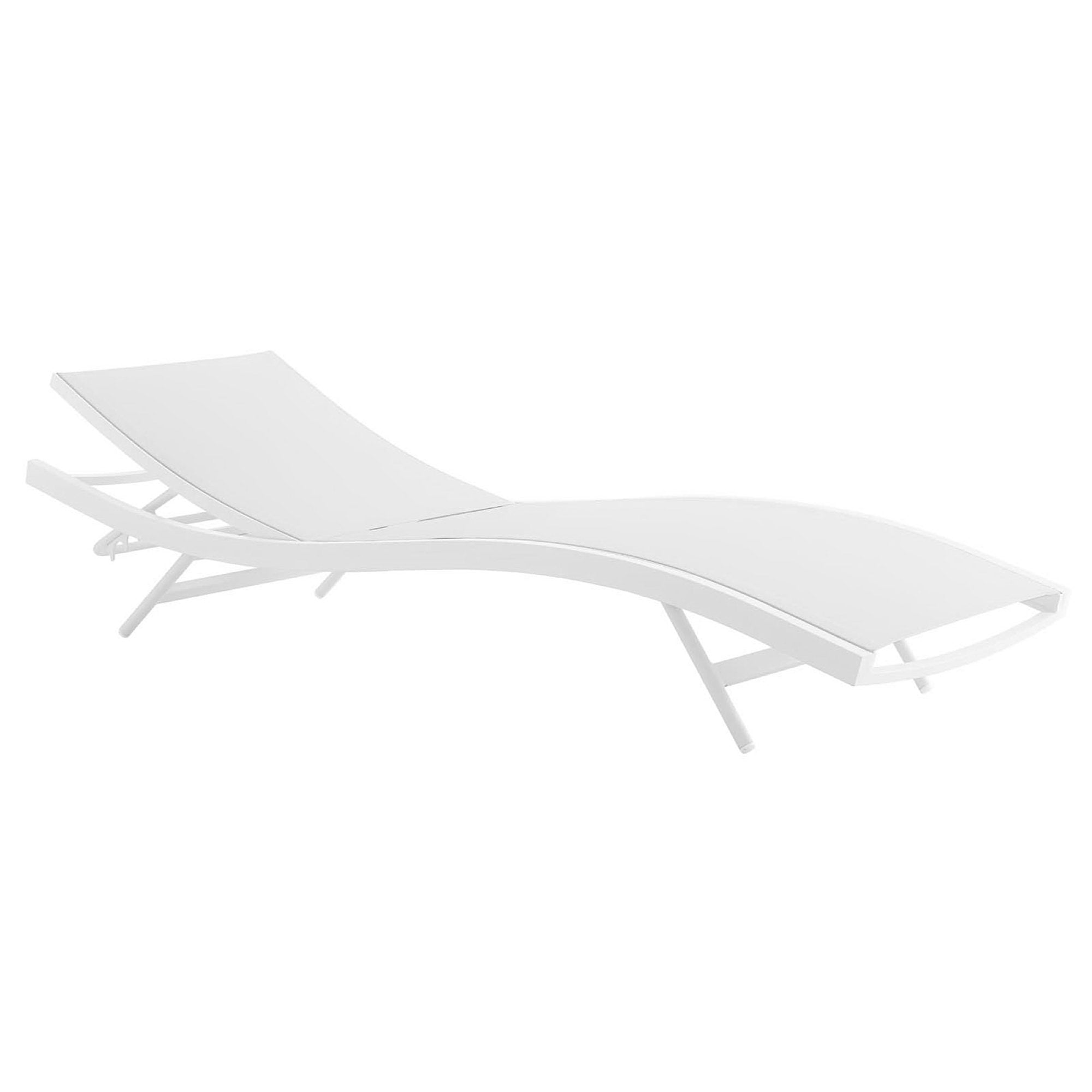 Glimpse Outdoor Patio Mesh Chaise Lounge Chair, White White