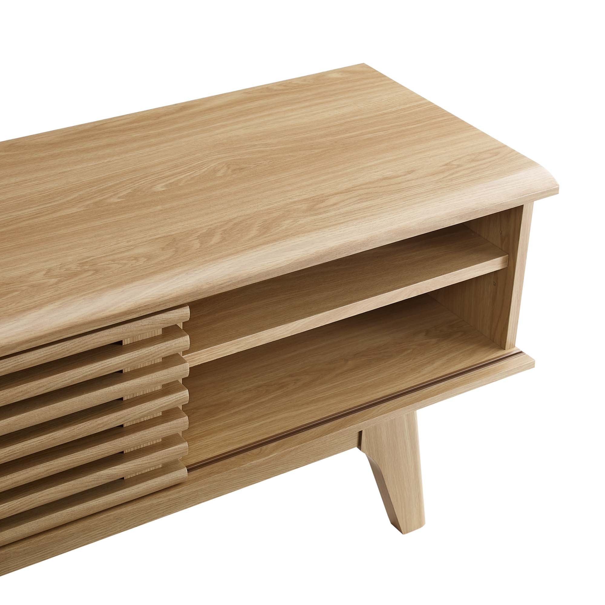 Render 70" Entertainment Center TV Stand, Oak