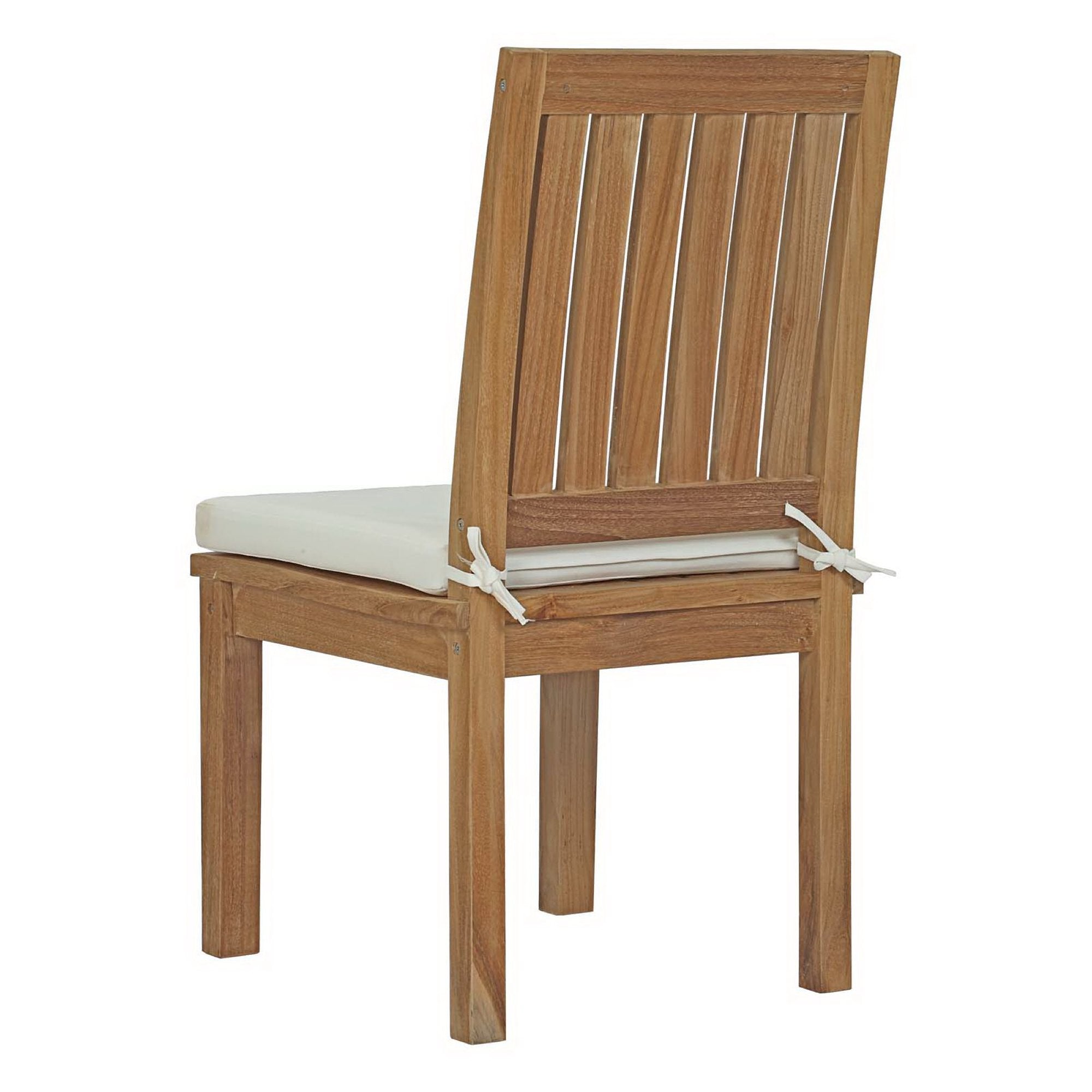 Marina 9 Piece Outdoor Patio Teak Dining Set, Natural White