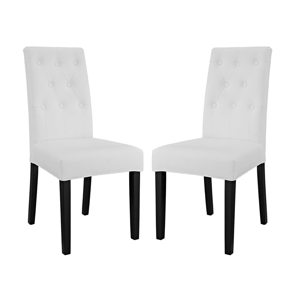Confer Vinyl Dining Side Chair Set of 2, White