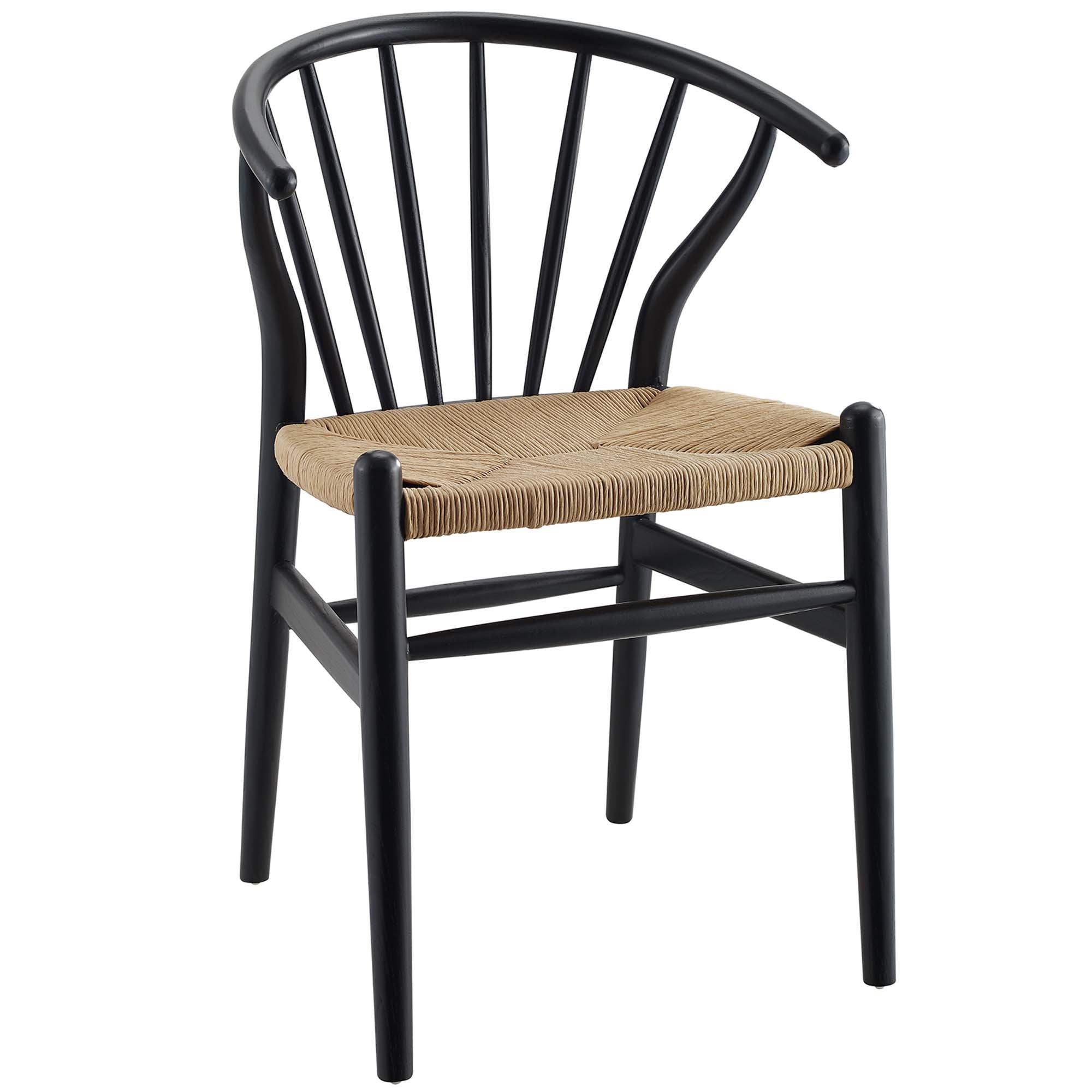 Flourish Spindle Wood Dining Side Chair, Black
