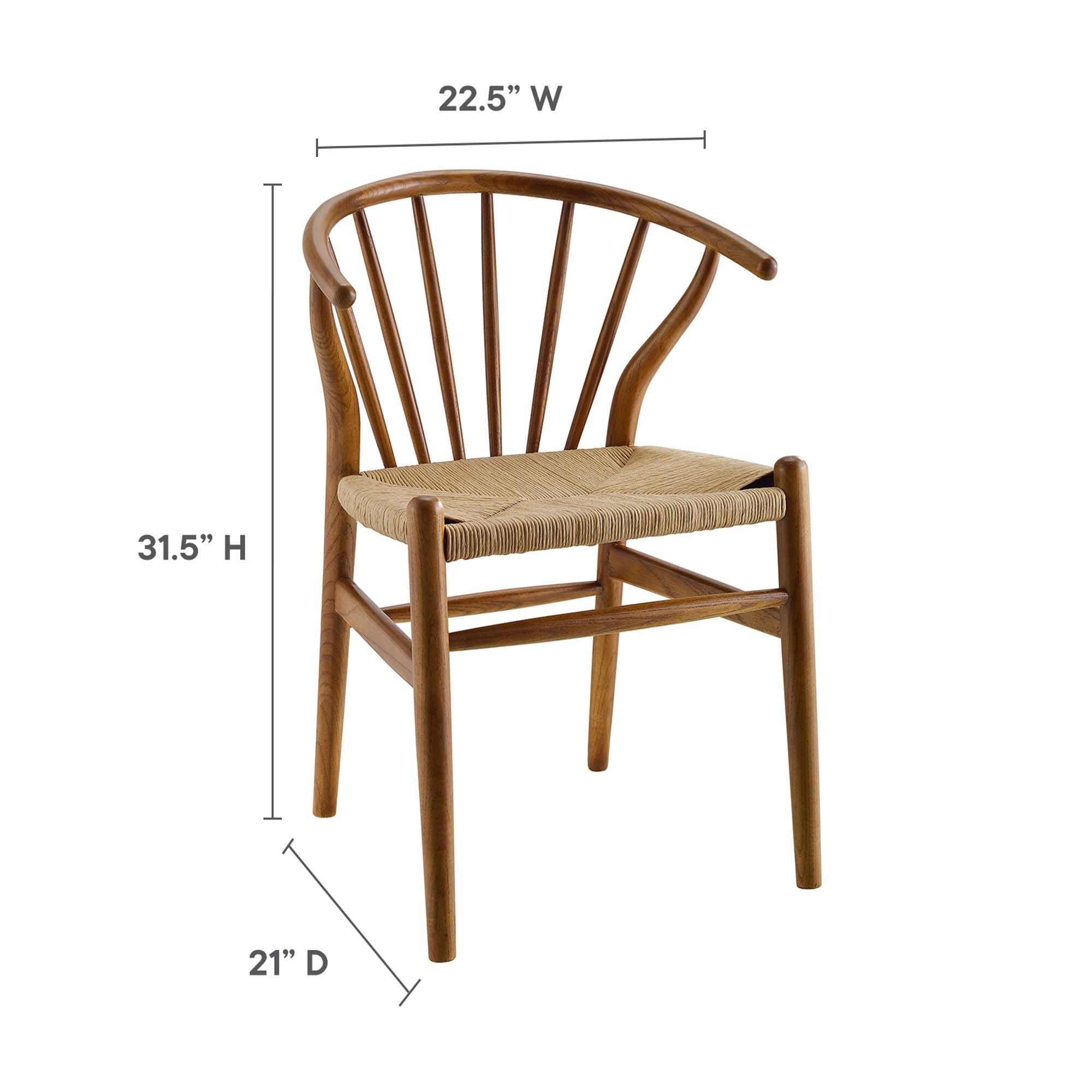 Flourish Spindle Wood Dining Side Chair, Walnut
