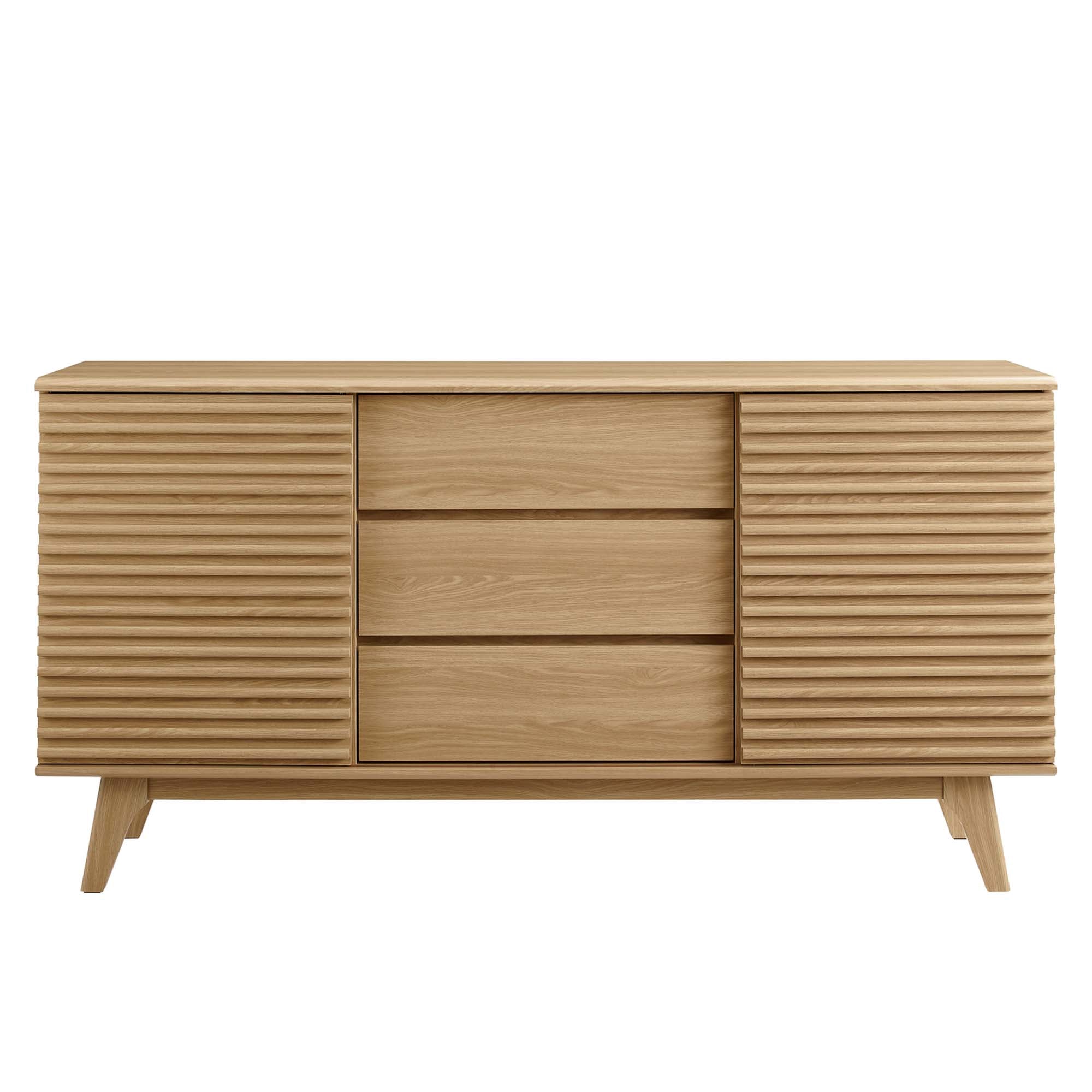 Render 63" Sideboard Buffet Table or TV Stand, Oak