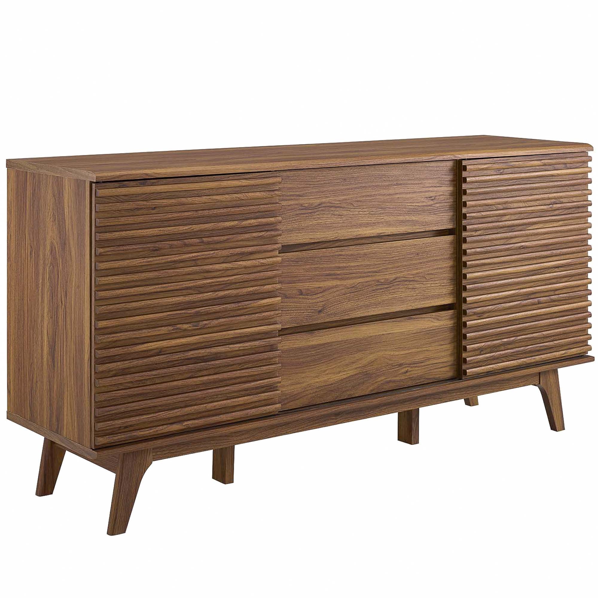 Render 63" Sideboard Buffet Table or TV Stand, Walnut