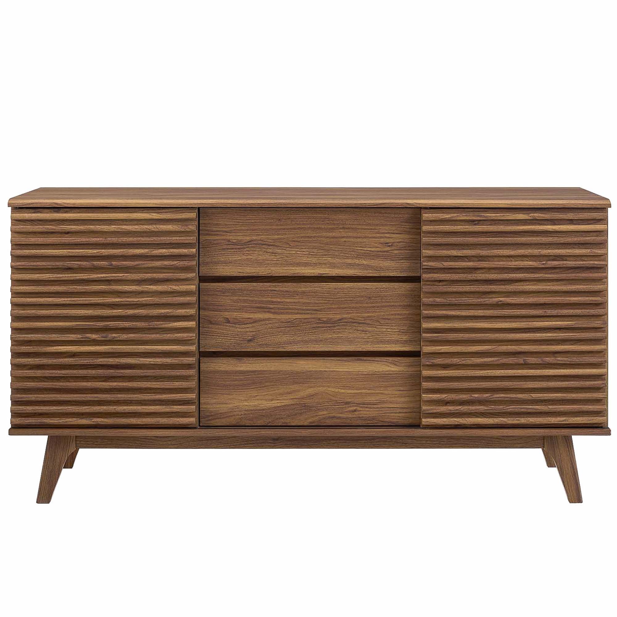 Render 63" Sideboard Buffet Table or TV Stand, Walnut