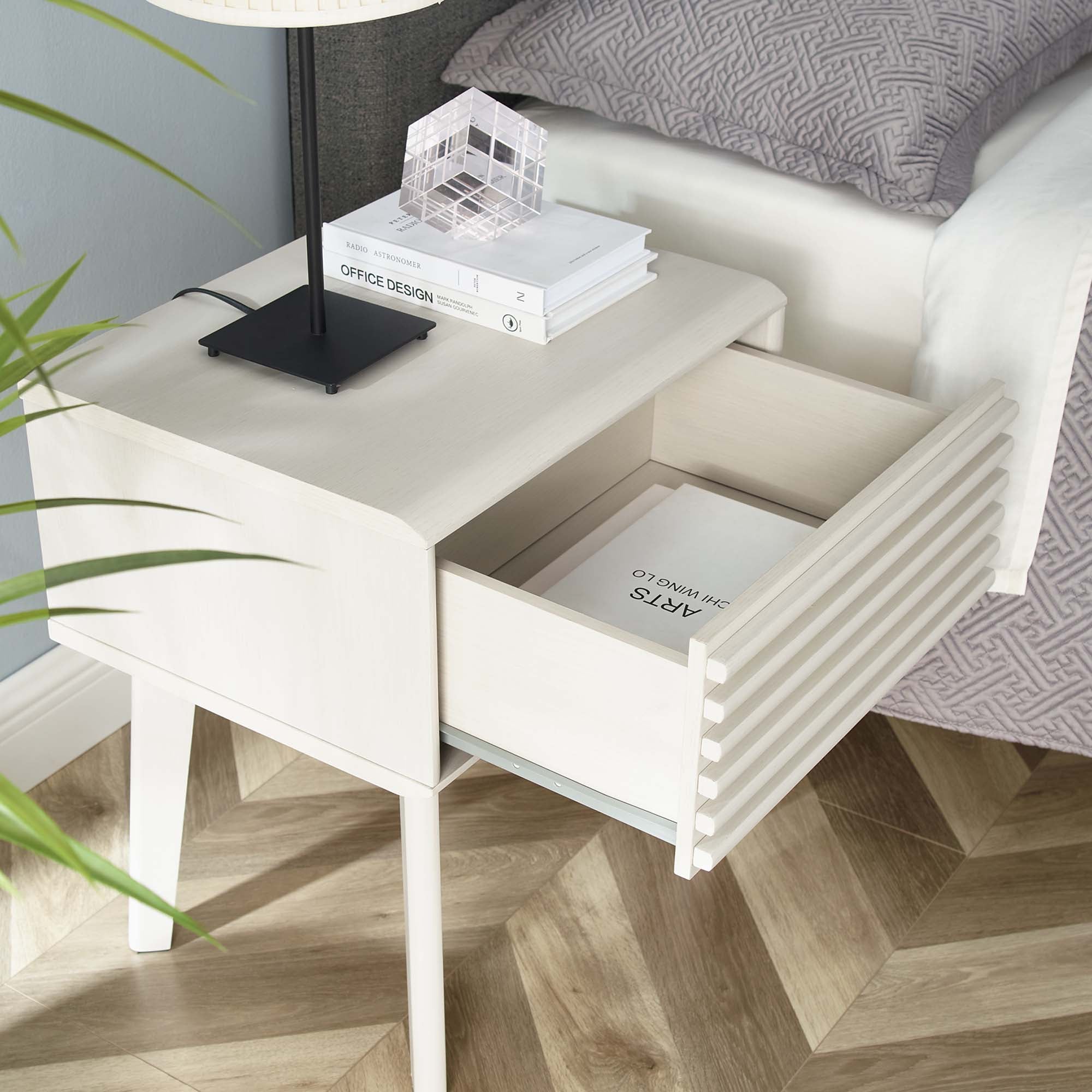 Render End Table, White