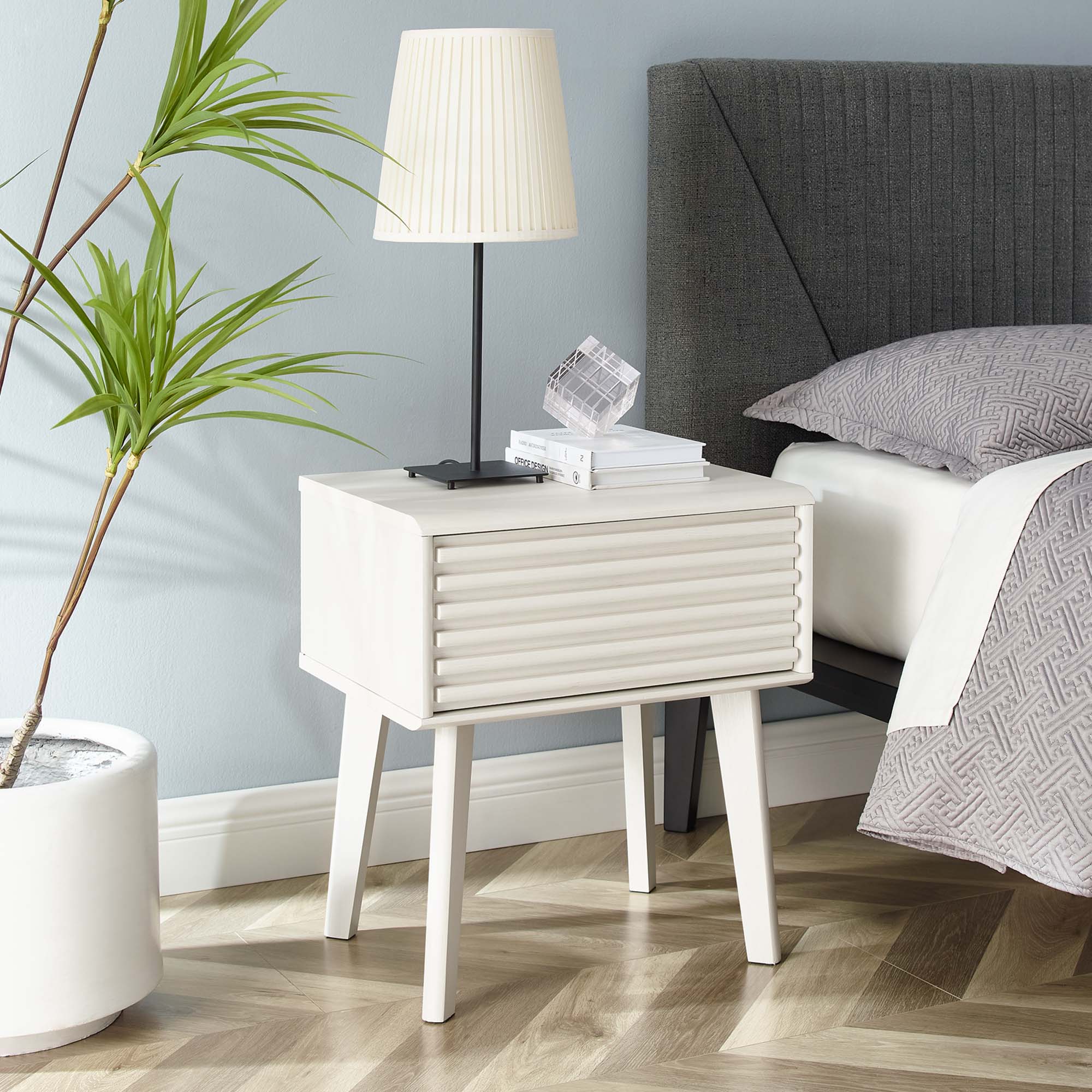 Render End Table, White