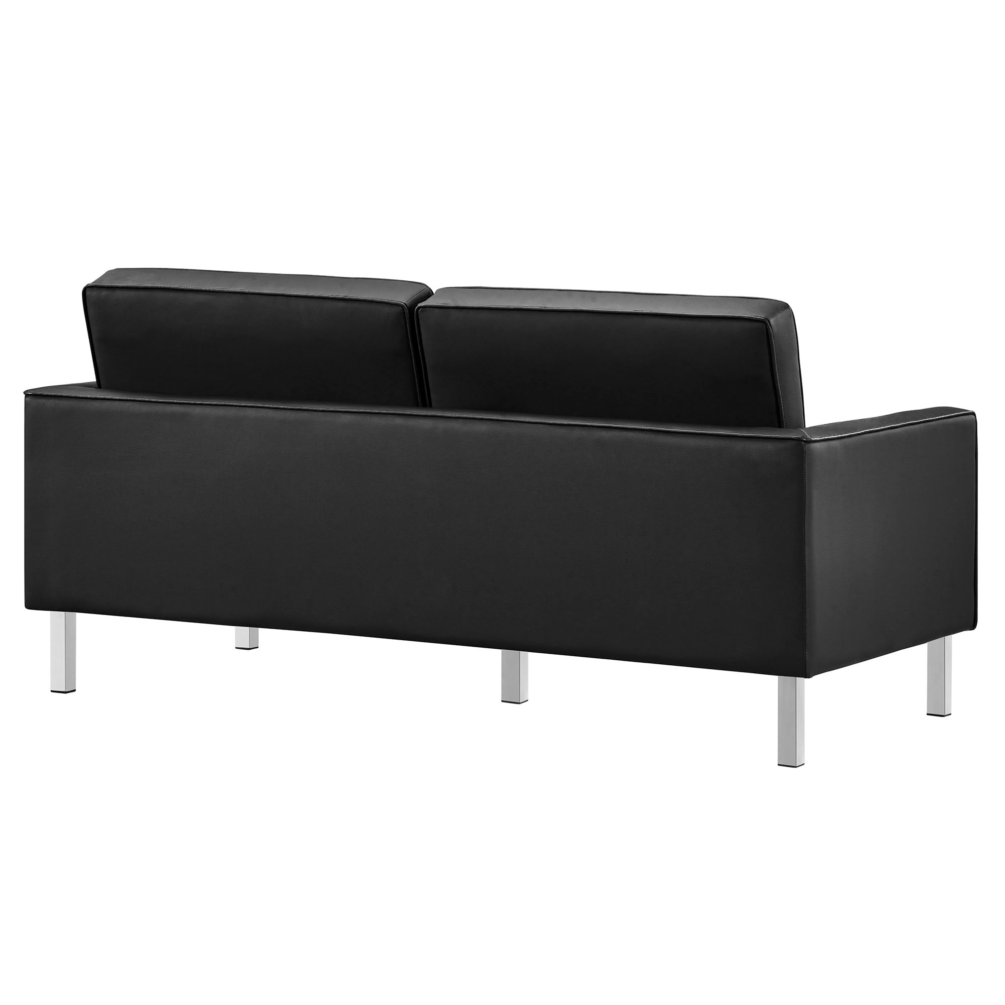 Loft 2-Piece Tufted Vegan Leather Furniture Set, Silver Black