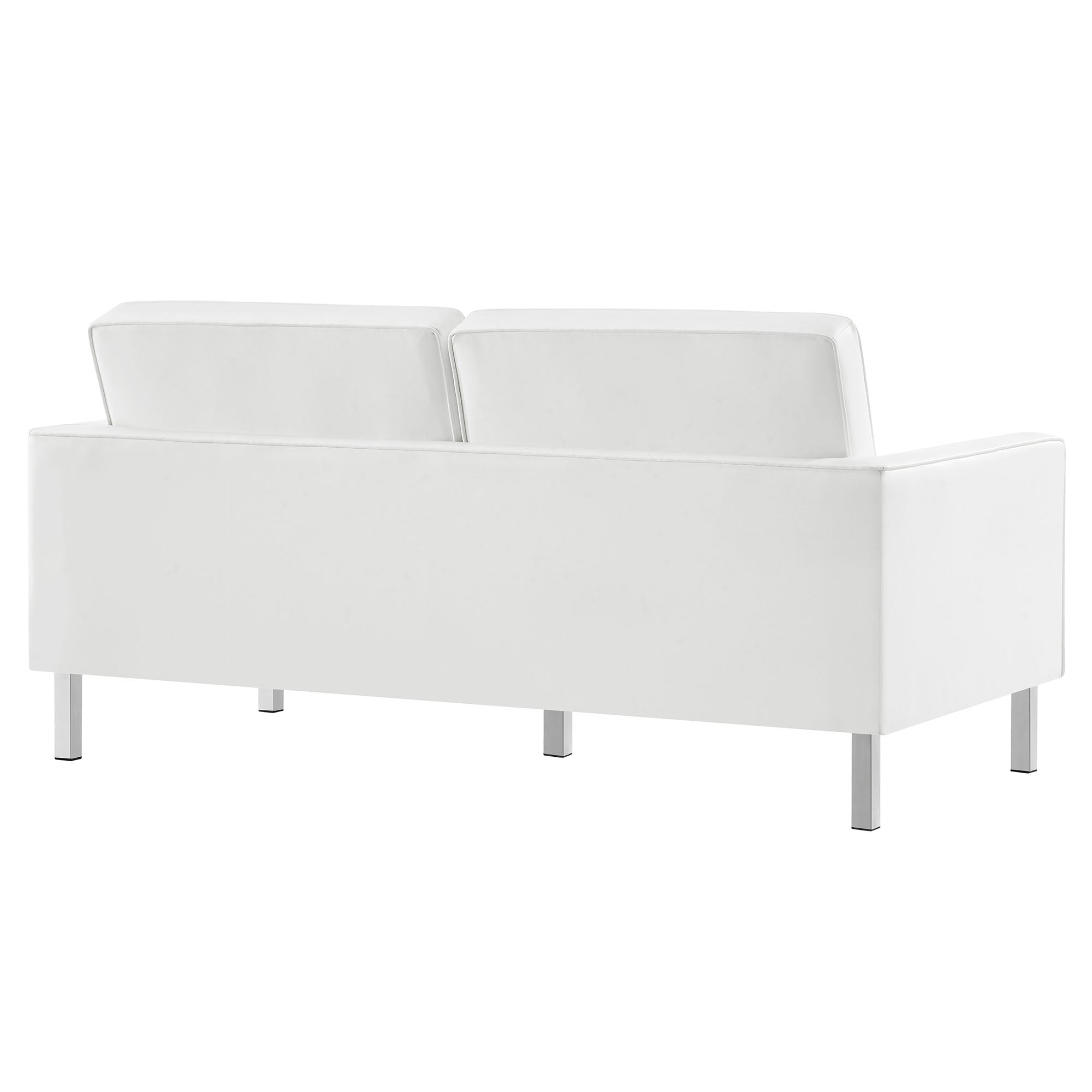 Loft 2-Piece Tufted Vegan Leather Furniture Set, Silver White