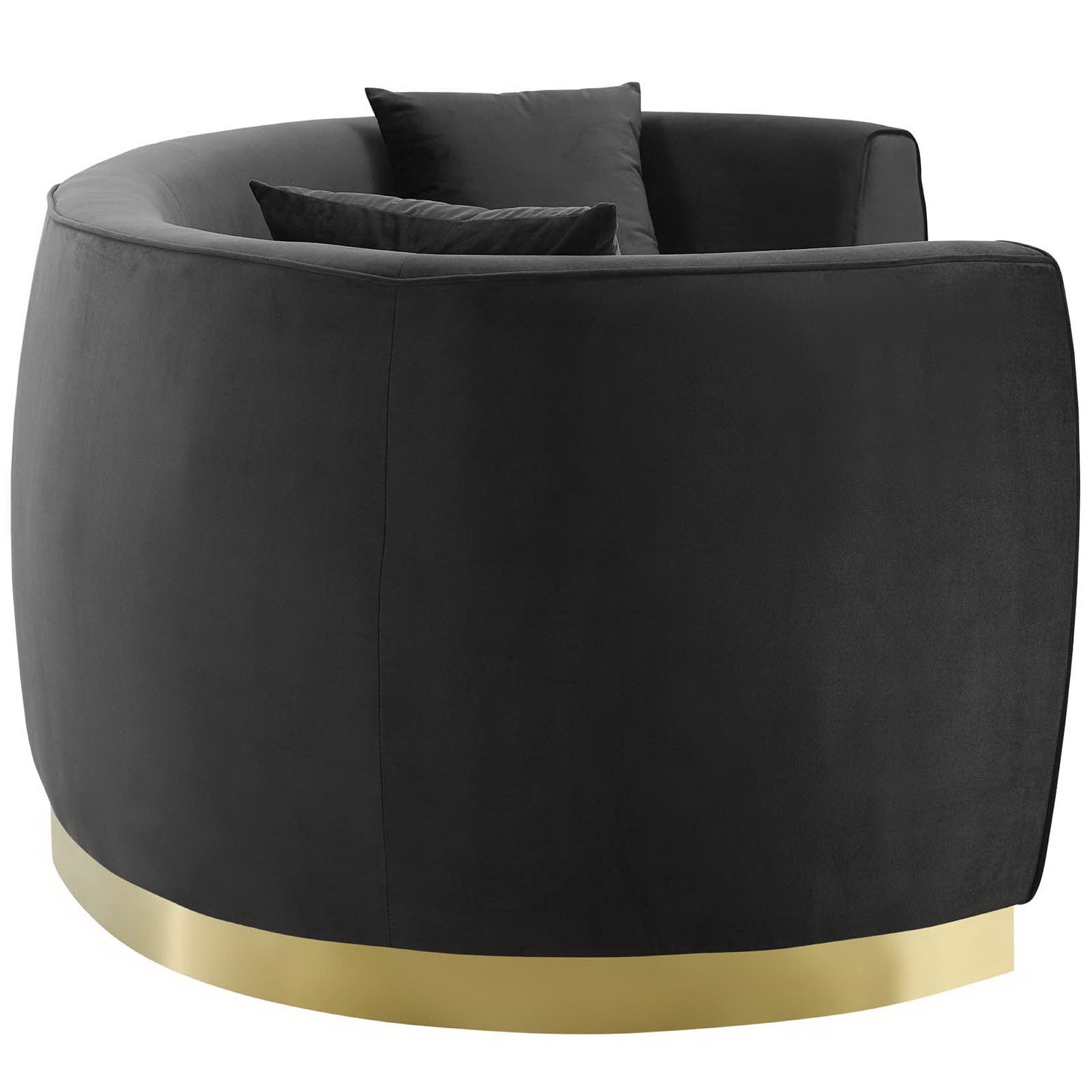 Resolute Curved Performance Velvet Sofa, Black