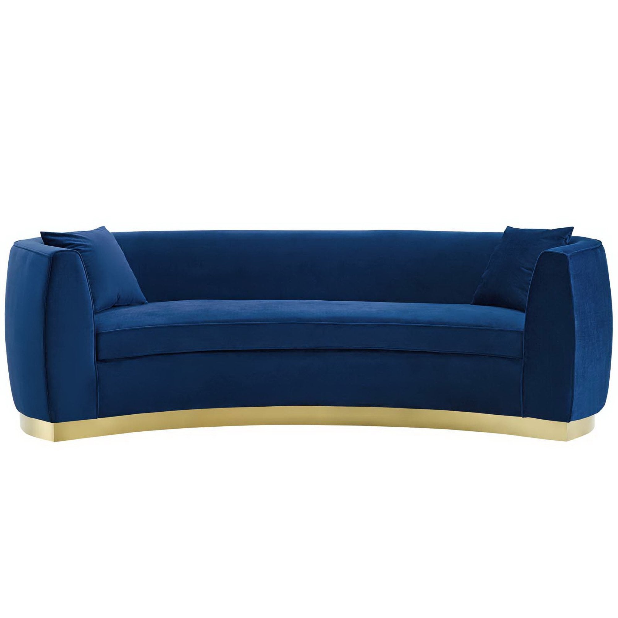 Resolute Curved Performance Velvet Sofa, Navy