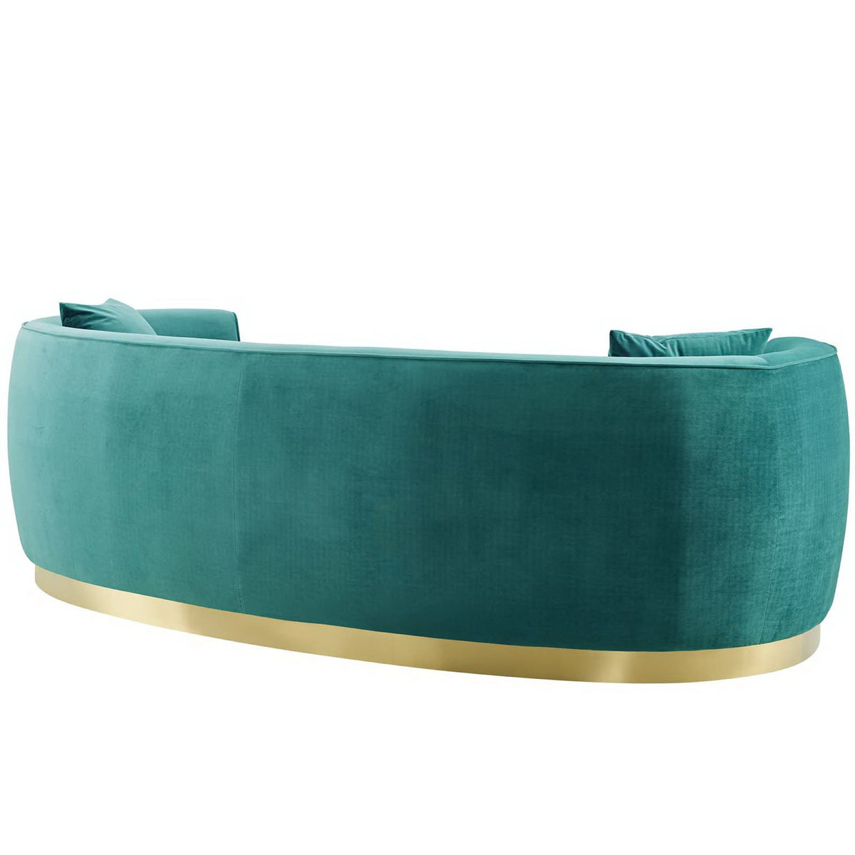 Resolute Curved Performance Velvet Sofa, Teal