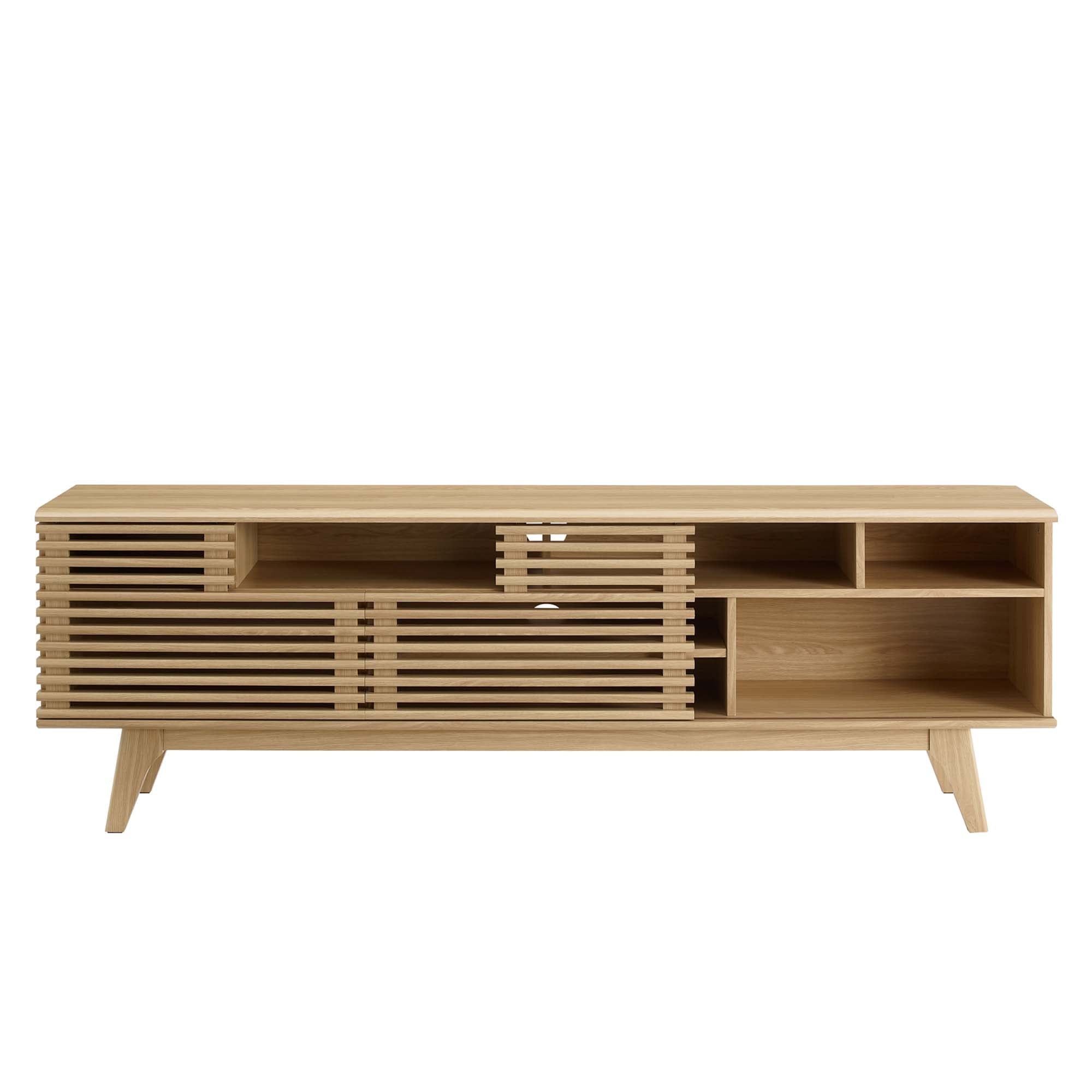 Render 71" Media Console TV Stand, Oak