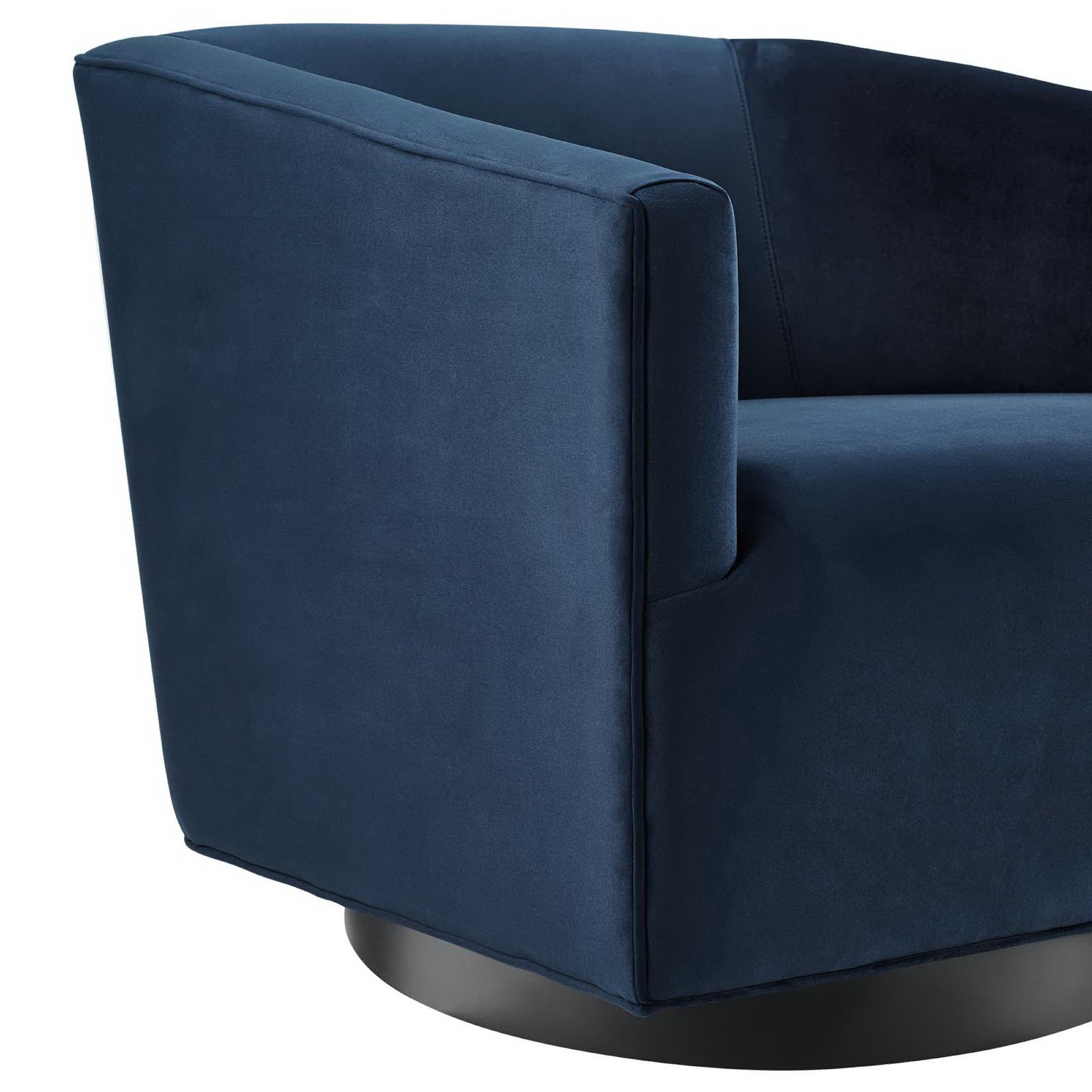 Twist Accent Lounge Performance Velvet Swivel Chair, Midnight Blue