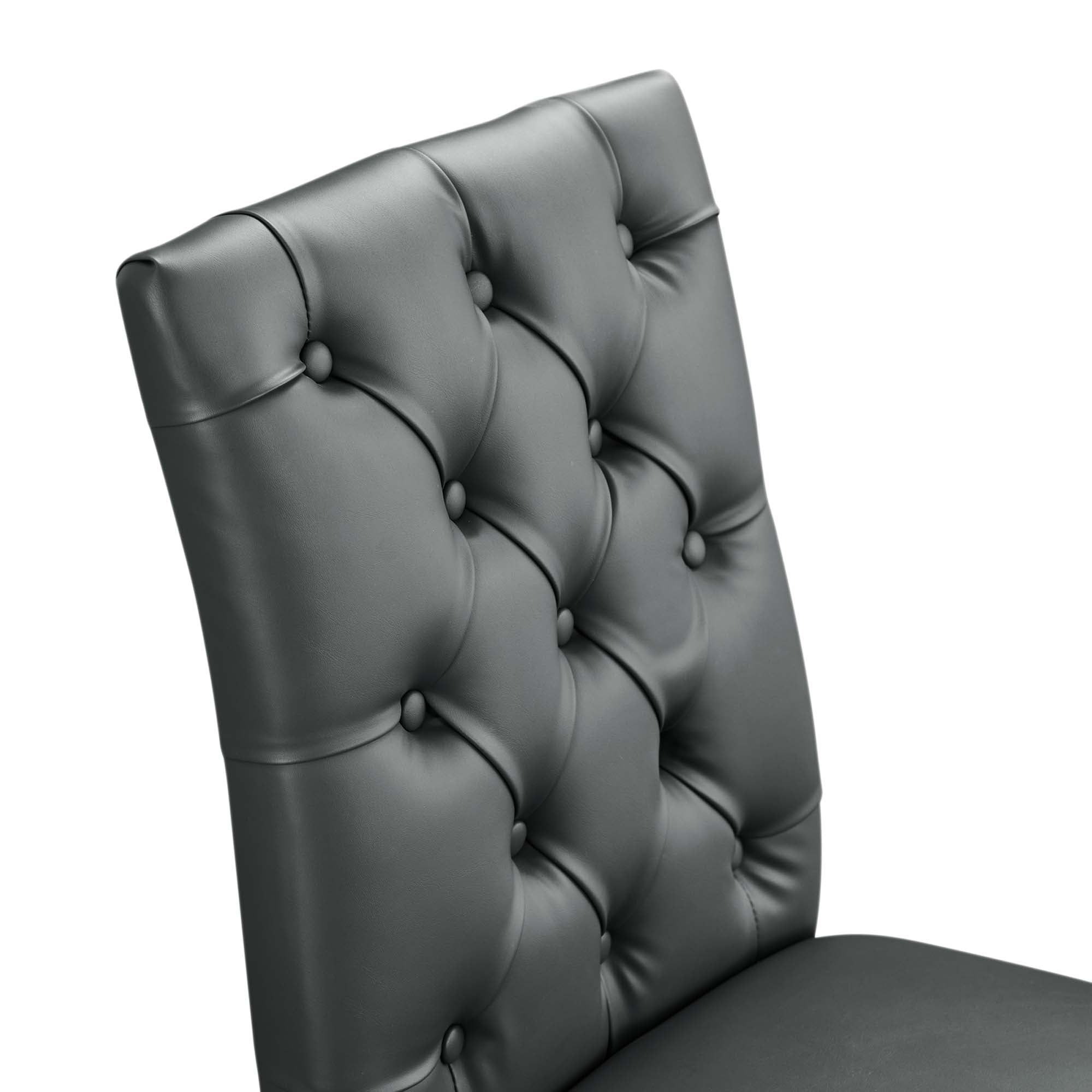 Duchess Vinyl Dining Chair Set of 2, Gray