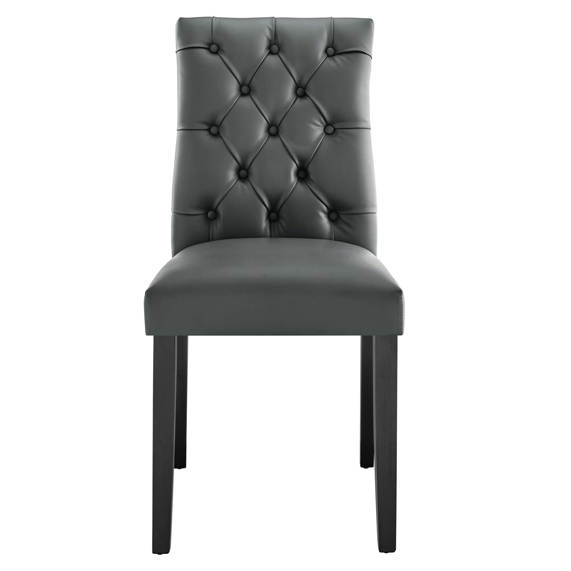 Duchess Vinyl Dining Chair Set of 2, Gray