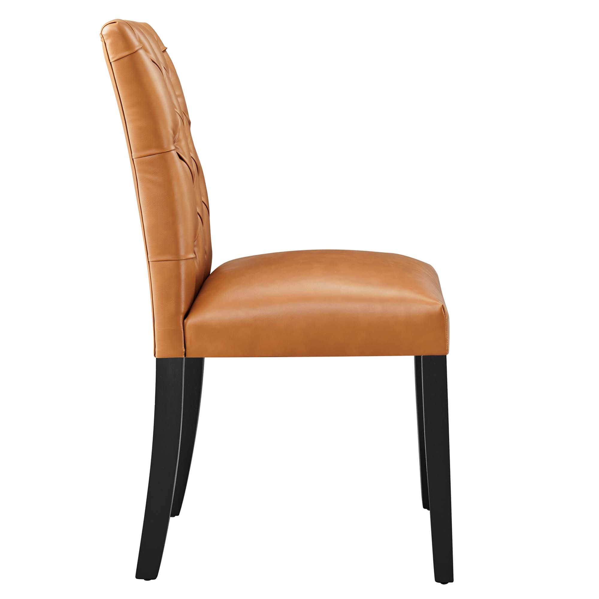 Duchess Vinyl Dining Chair Set of 2, Tan