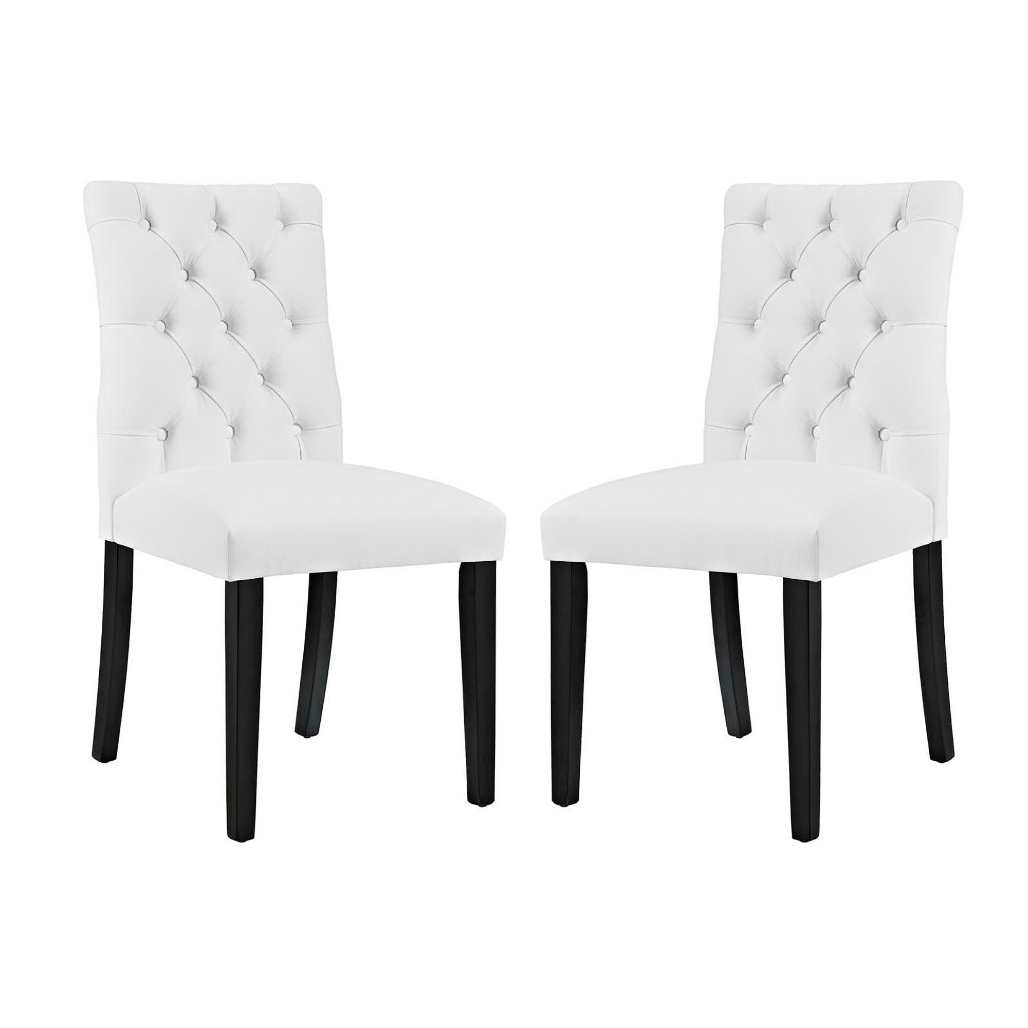 Duchess Vinyl Dining Chair Set of 2, White