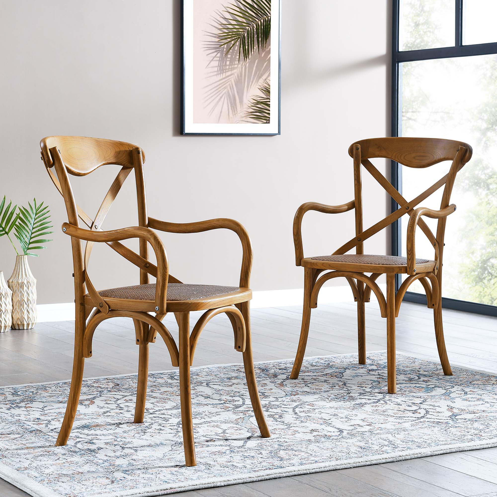 Gear Dining Armchair Set of 2, Walnut
