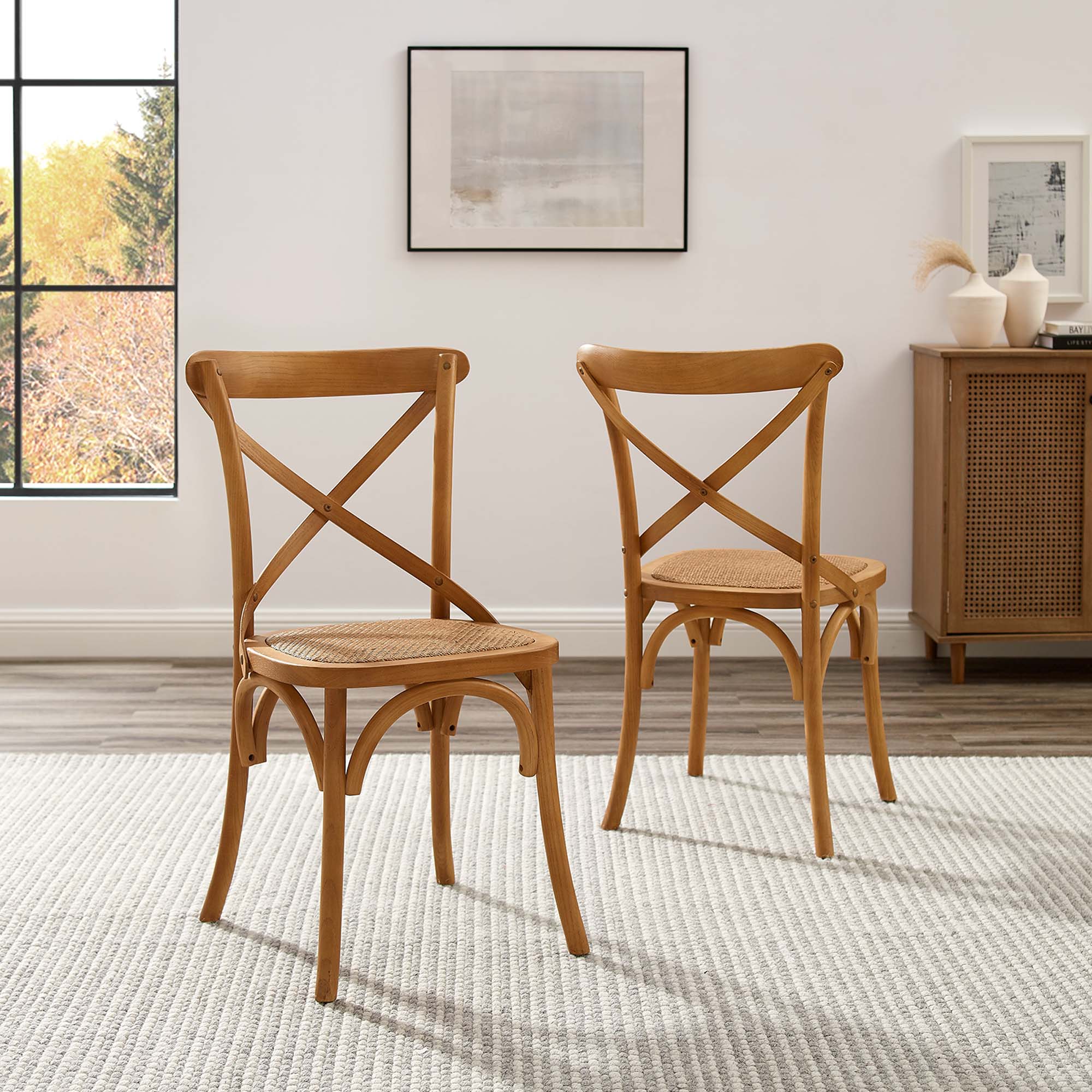 Gear Dining Side Chair Set of 2, Walnut
