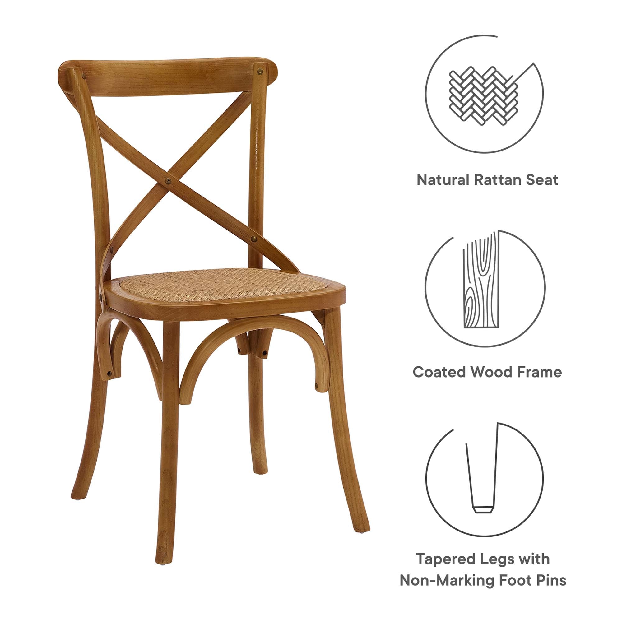 Gear Dining Side Chair Set of 2, Walnut