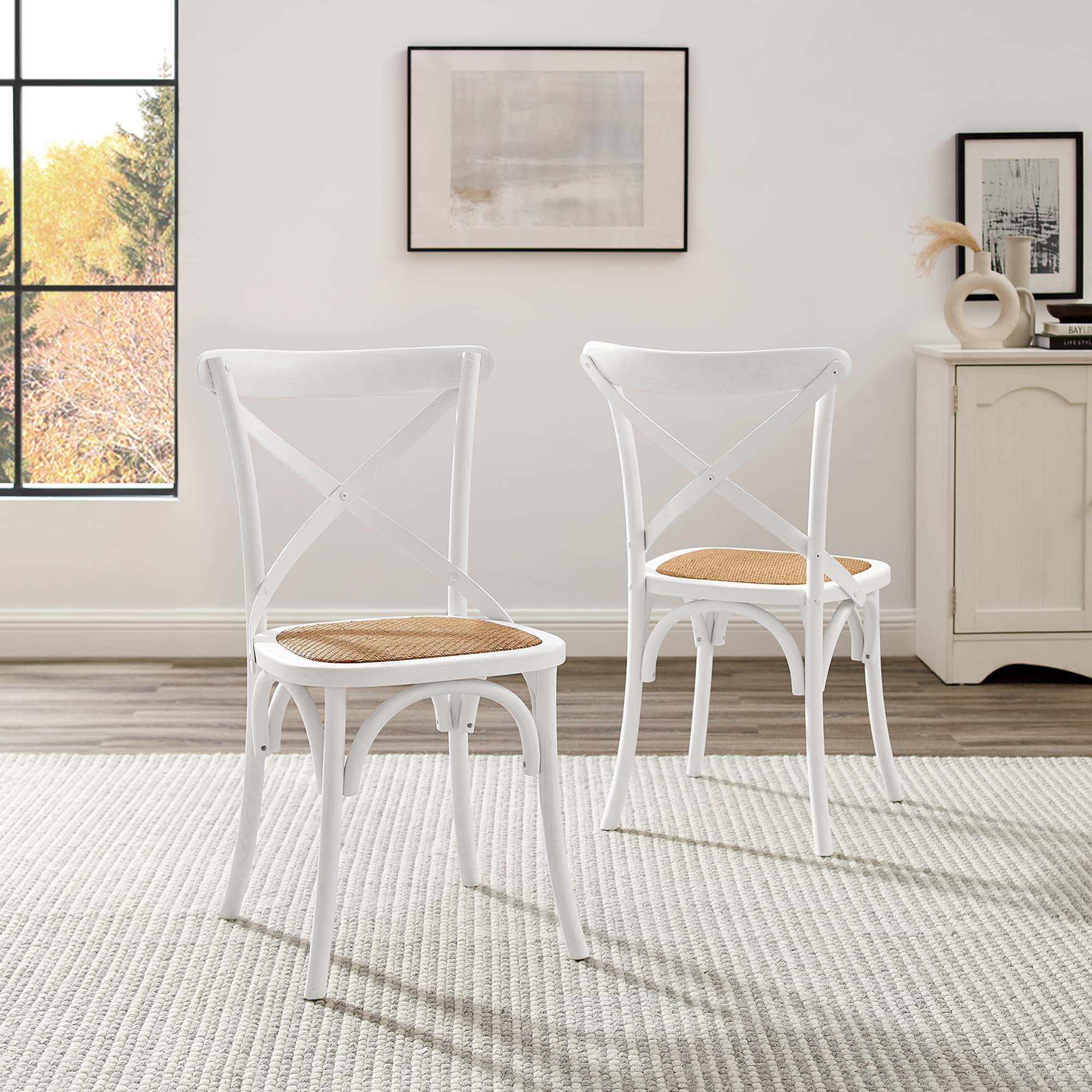 Gear Dining Side Chair Set of 2, White